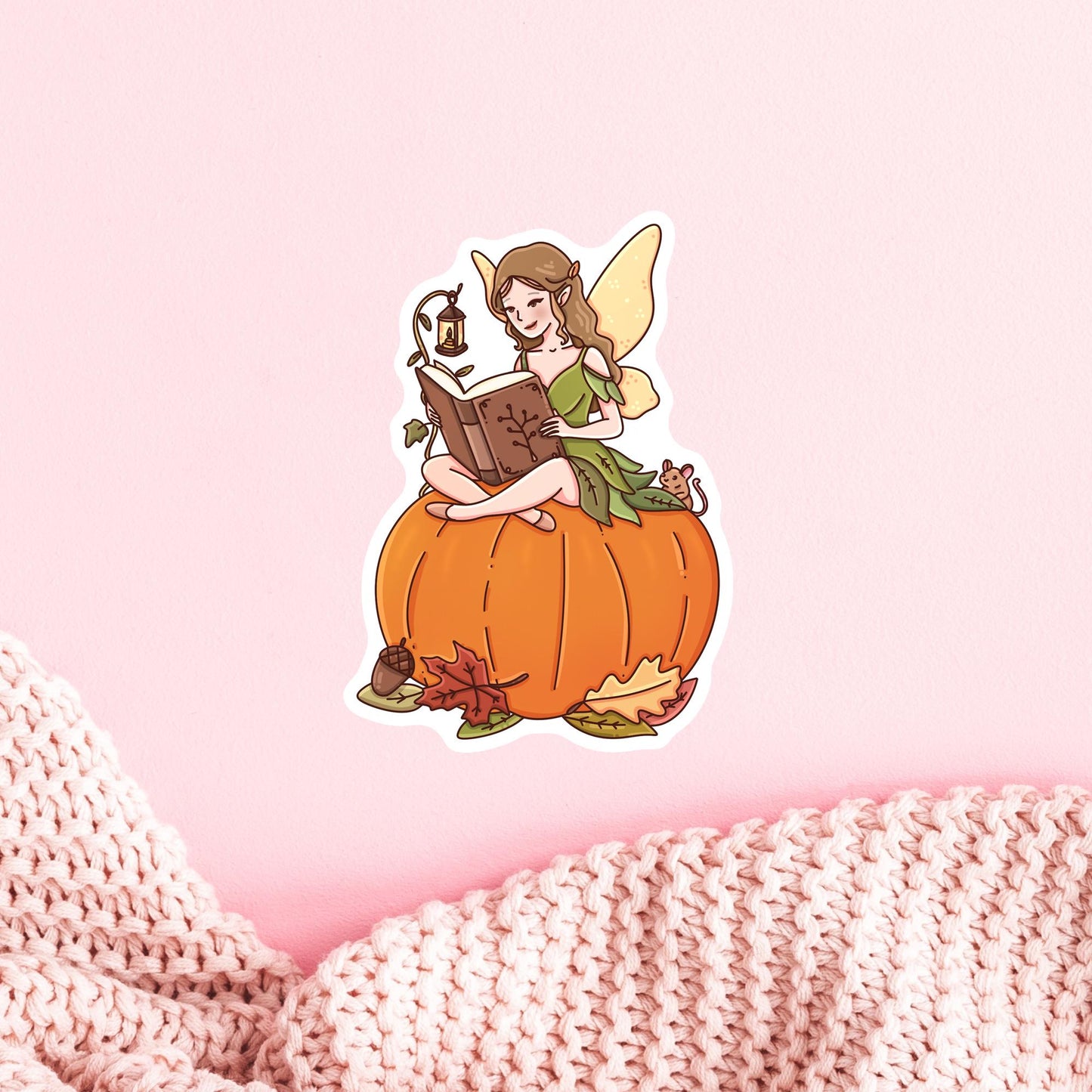 Autumn Fairy Tale vinyl sticker close-up showing vibrant fall colors and fairy tale design detail