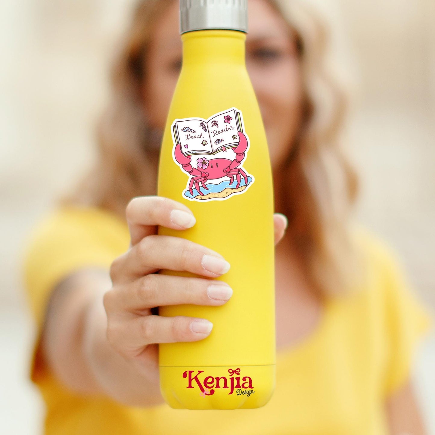 Beach Reader Crab Stickers / Book stickers / Summer Booktok / Kindle Stickers / Book Lover Gift / Bookish Merch