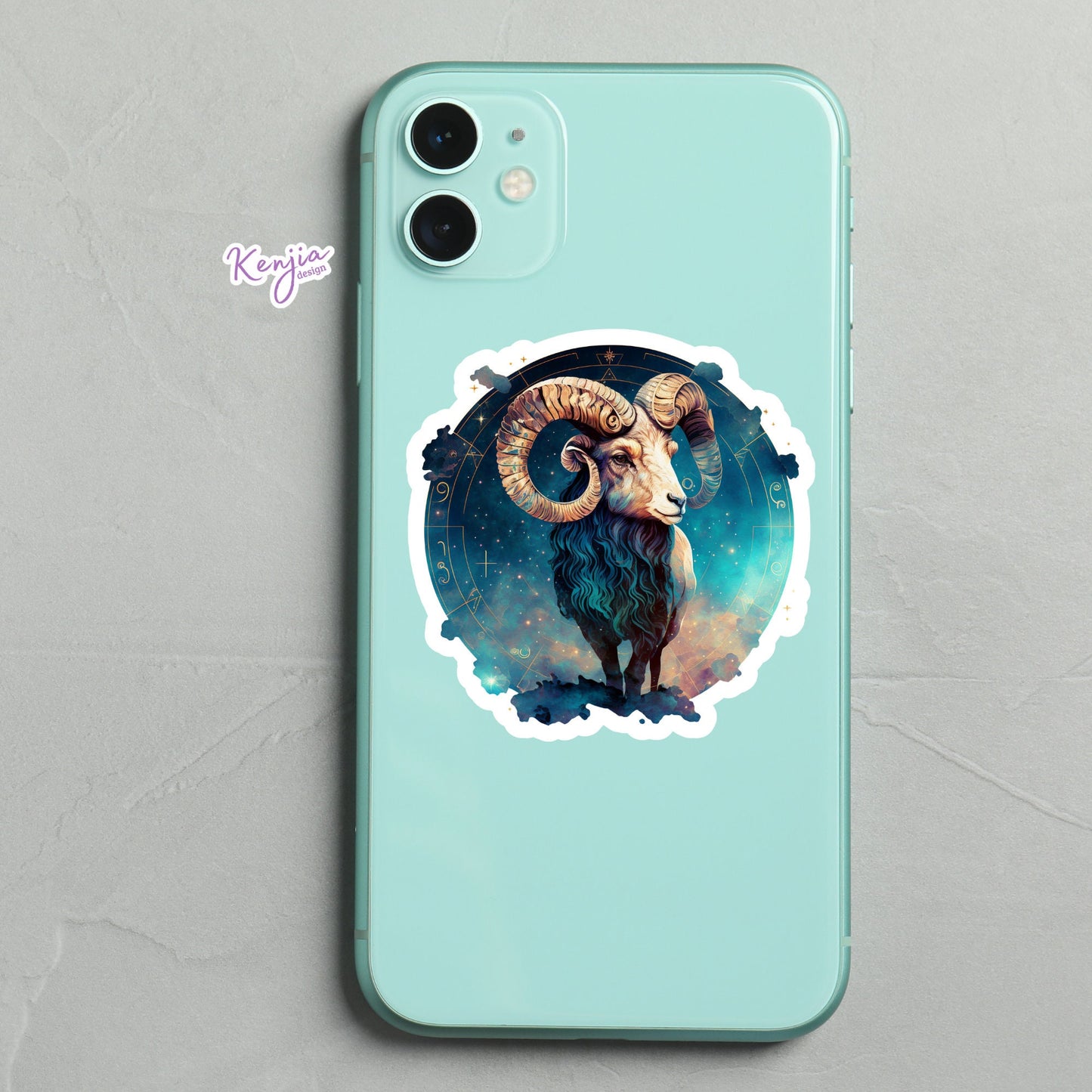 Astrology Zodiac Aries Sign Sticker, Waterproof and Dishwasher Safe Handmade cute Vinyl Sticker gift, planner, bumper, laptop stickers
