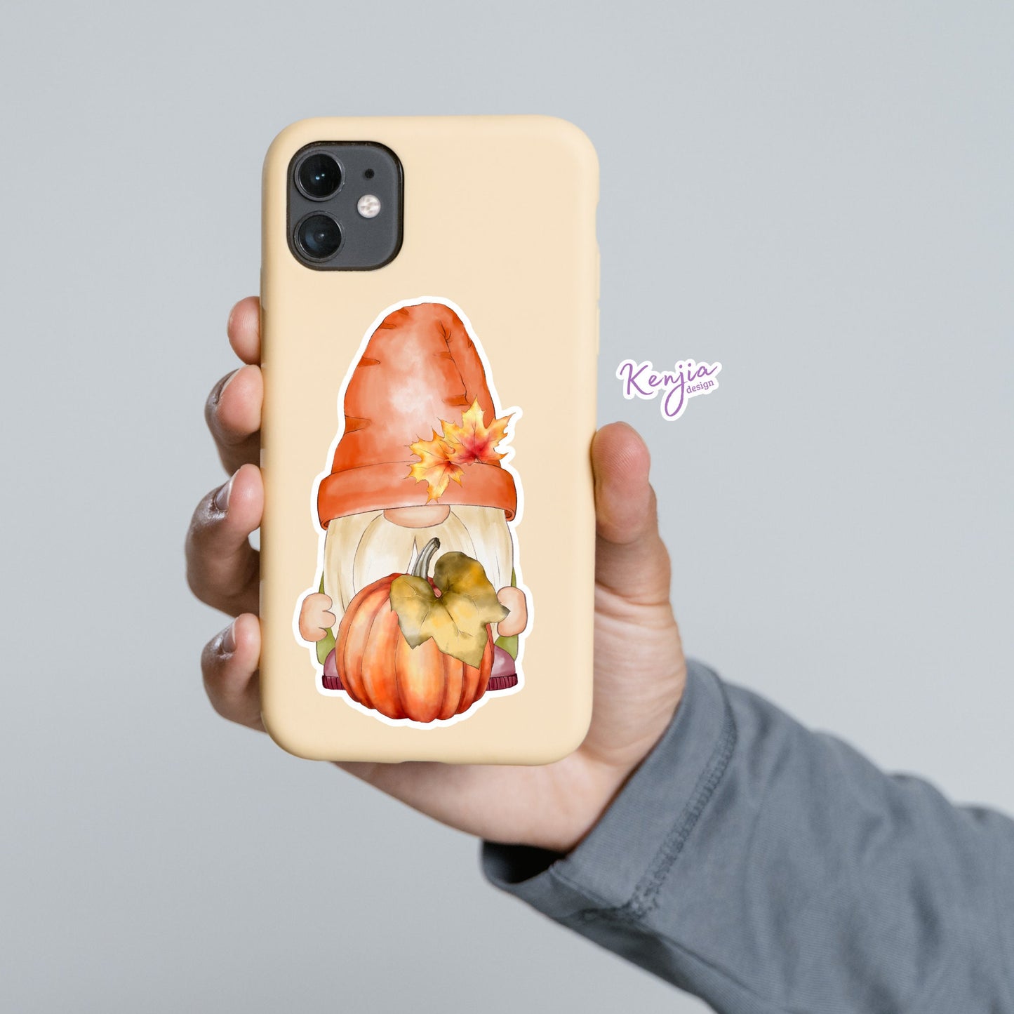 Cute Funny Fall Halloween Gnome Stickers and Fridge Magnets with Pumpkin for Planner, Hydroflask, MacBook Computer, Luggage, Party