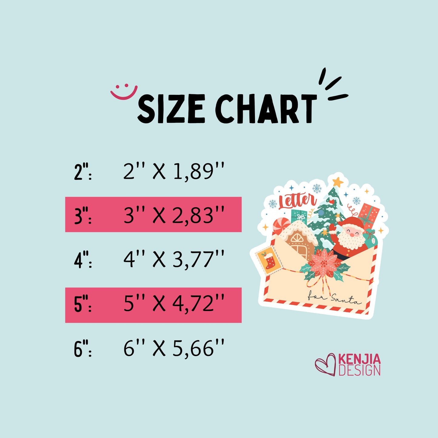 Cute Funny Letter for Santa Stickers  | Holiday Gifts Sticker for Planner Laptop Water Bottle, Kindle, Gift Card, Fridge Magnet