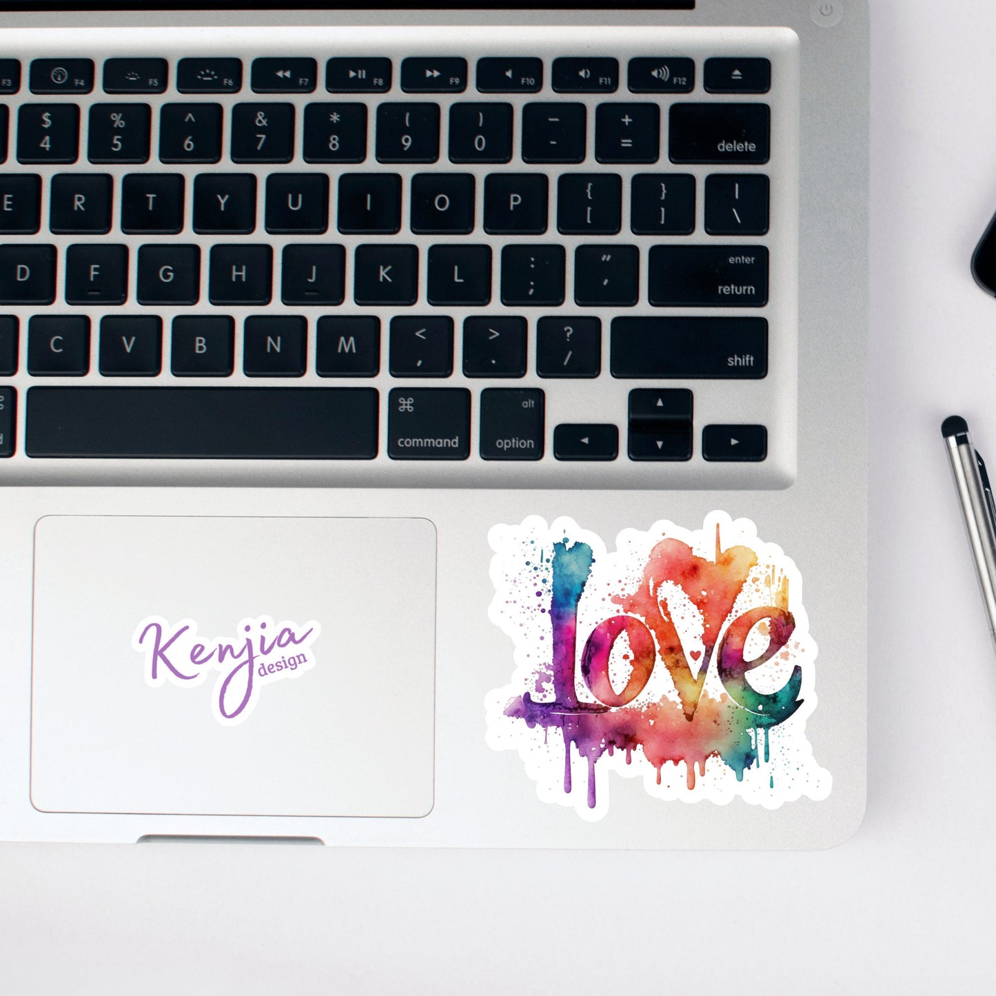 Cute handmade Love Sticker and Magnet with watercolor effect, Waterproof Vinyl Sticker for gift, planner, book, laptop stickers