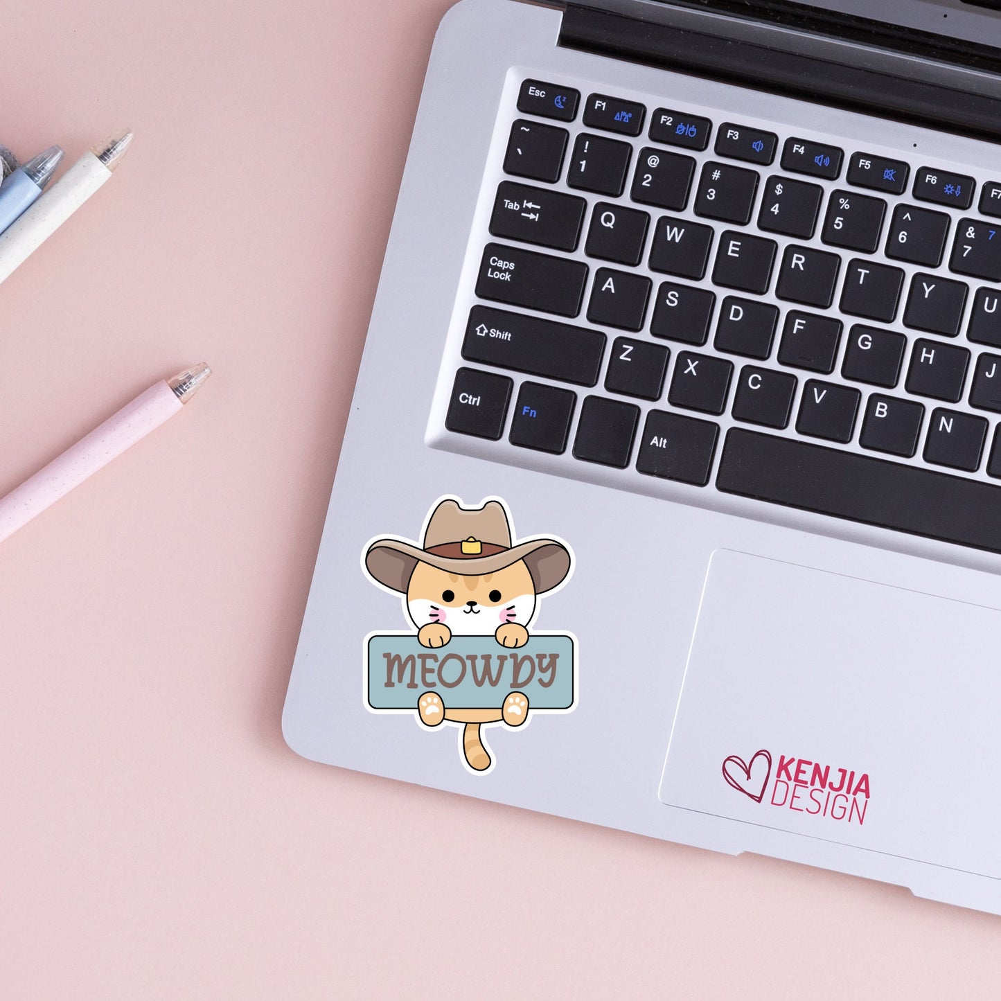 Meowdy Western Cowboy Cat Stickers and Fridge Magnets, Country Cat Stickers, Cowboy Stickers for Laptop, Water bottle Waterproof Stickers