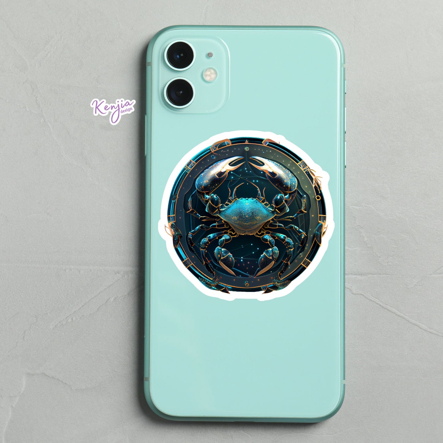 Astrology Zodiac Cancer Sign Sticker, Waterproof and Dishwasher Safe Handmade cute Vinyl Sticker gift, planner, bumper, laptop stickers
