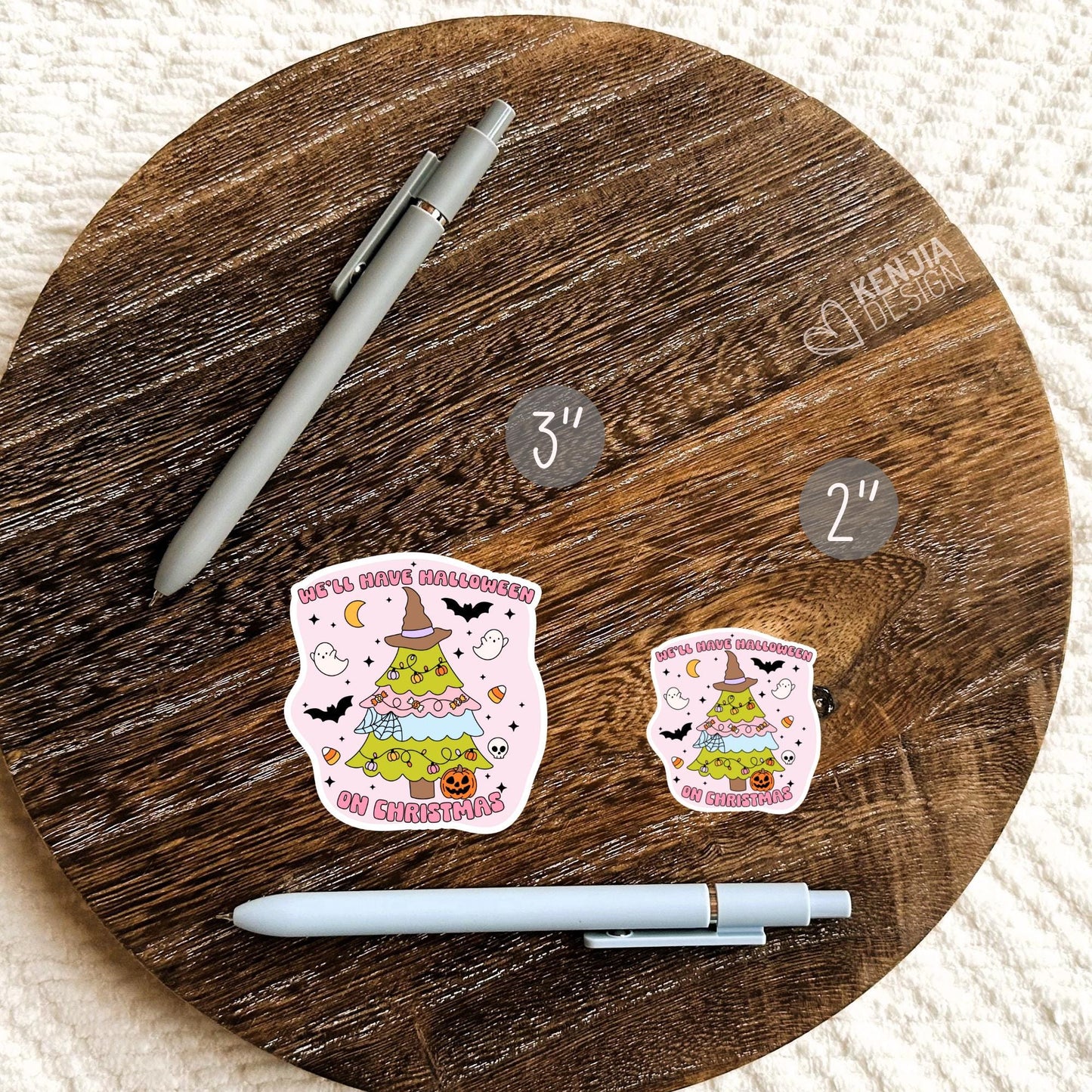 Halloween On Christmas Stickers / Christmas Tree / Halloween Stickers / Holidays Ghost Pumpkin Candy / Laptop & Kindle Stickers