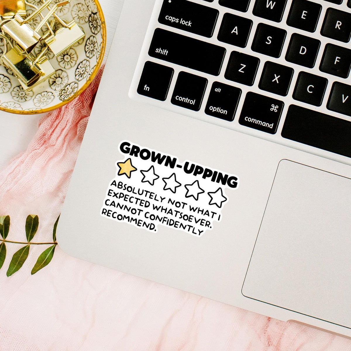 Adulting One Star Review Sticker / Funny Gag Gift / Grown Up Humor / Laptop Decal / Sarcastic Present for Her / Water Bottle Fun Idea