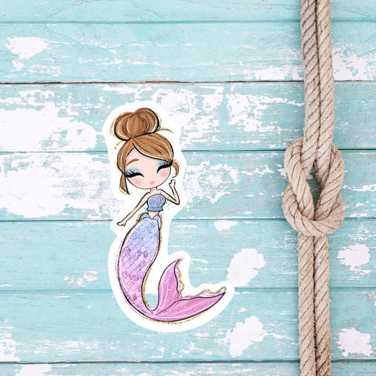 Mermaid Sticker Red Hair Waterproof and Dishwasher Safe Handmade cute Vinyl Sticker for gift, planner, book and laptop stickers