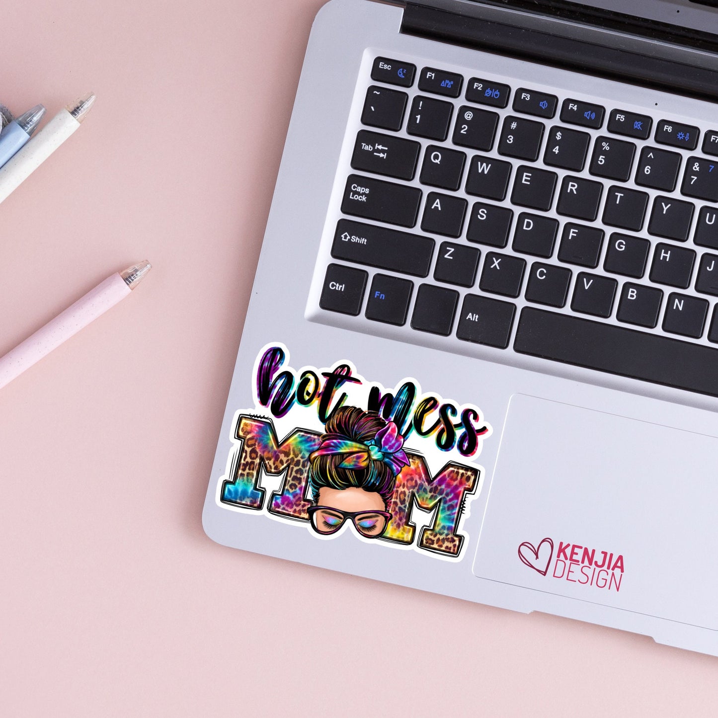 Hot Mess Mom Stickers  / Messy Bun / Western Mother's Day Gifts / Mama Funny Quote / Sarcastic Mom Life Humor / Motherhood Stickers