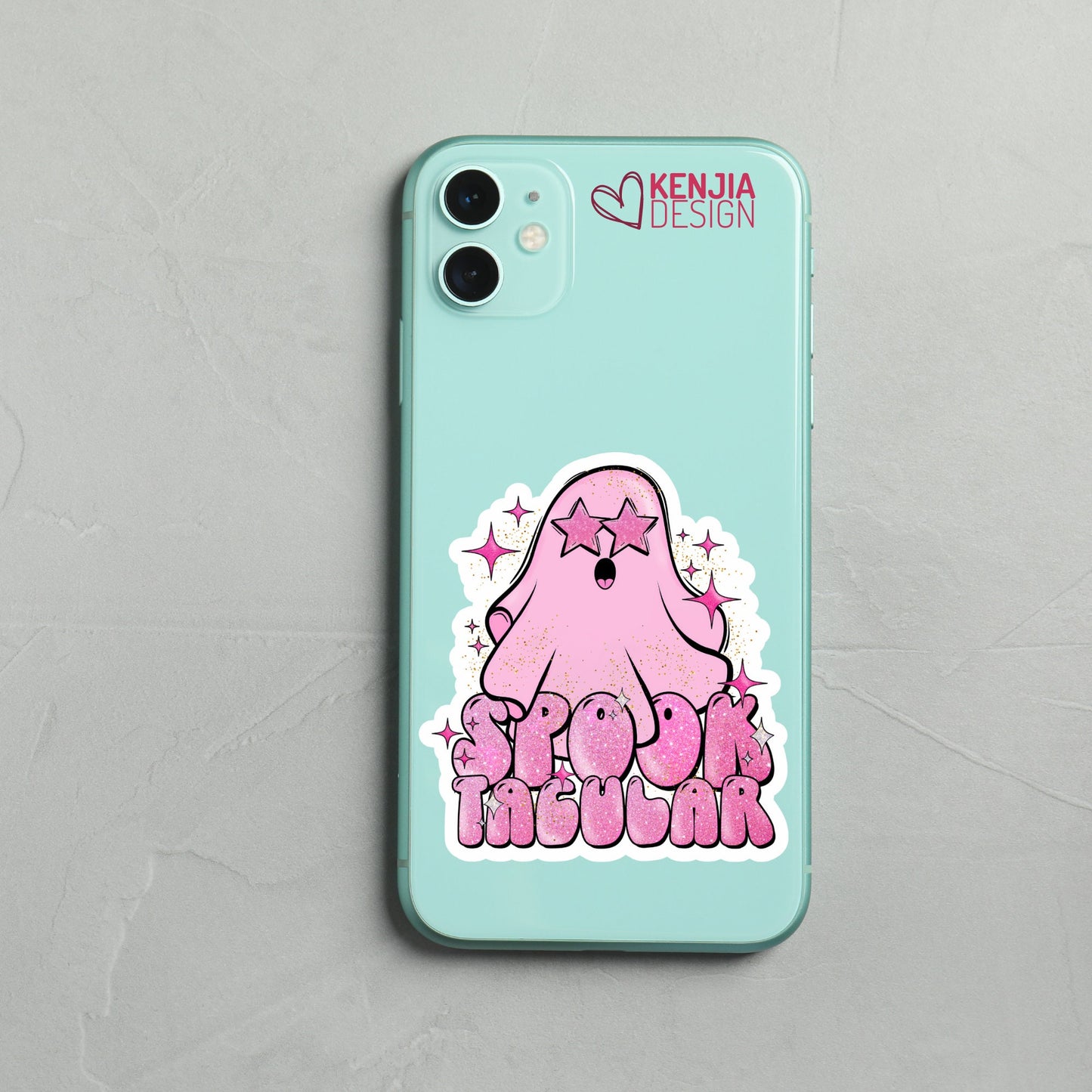 Funny Cute Pink Ghost Stickers  | Spooky Halloween Waterproof Sticker | Planner Laptop Water Bottle Bumper Sticker