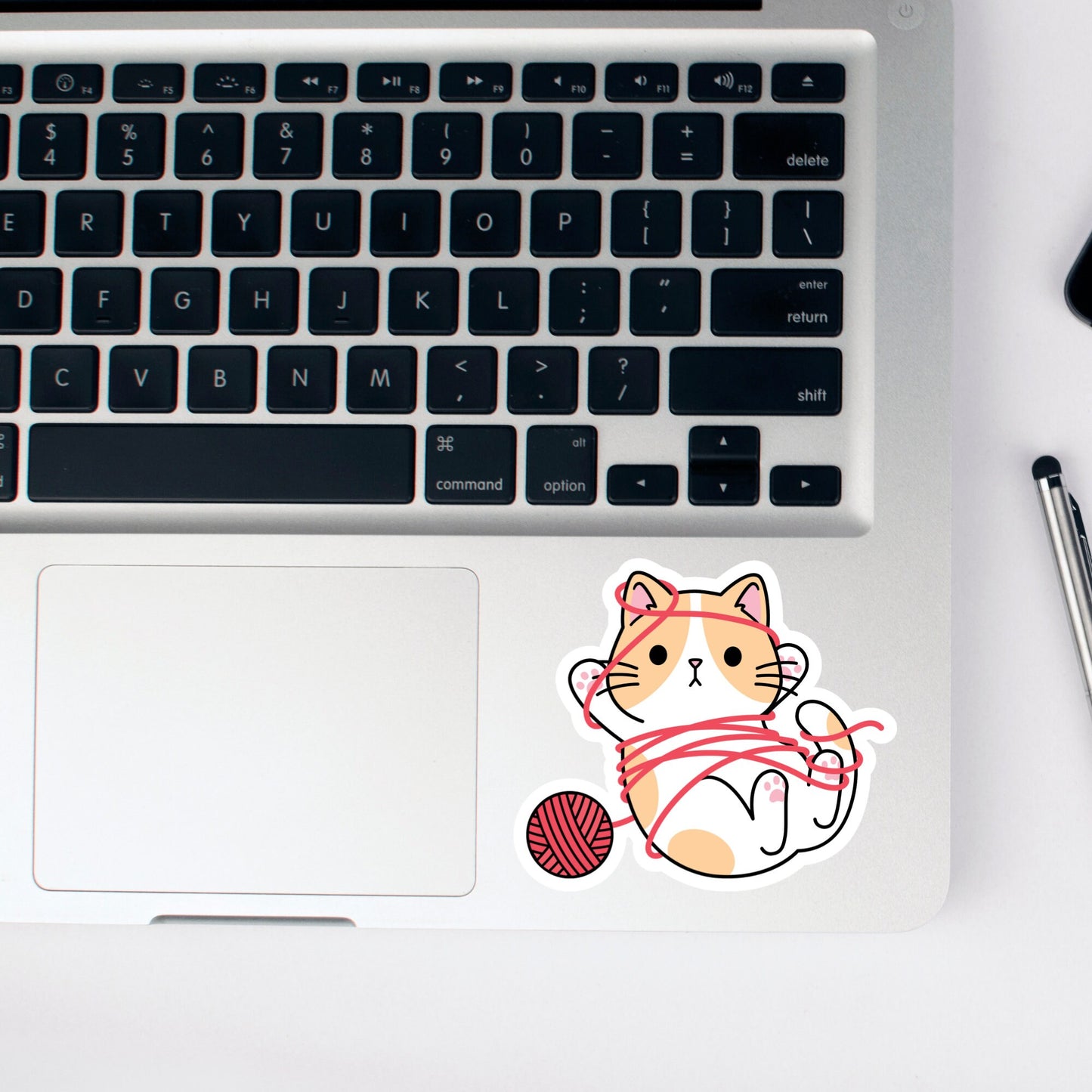 Cute Kawaii Cat Sticker, Cute Girly, Waterproof and Dishwasher Safe Handmade Vinyl Sticker for gift, planner, book and laptop stickers