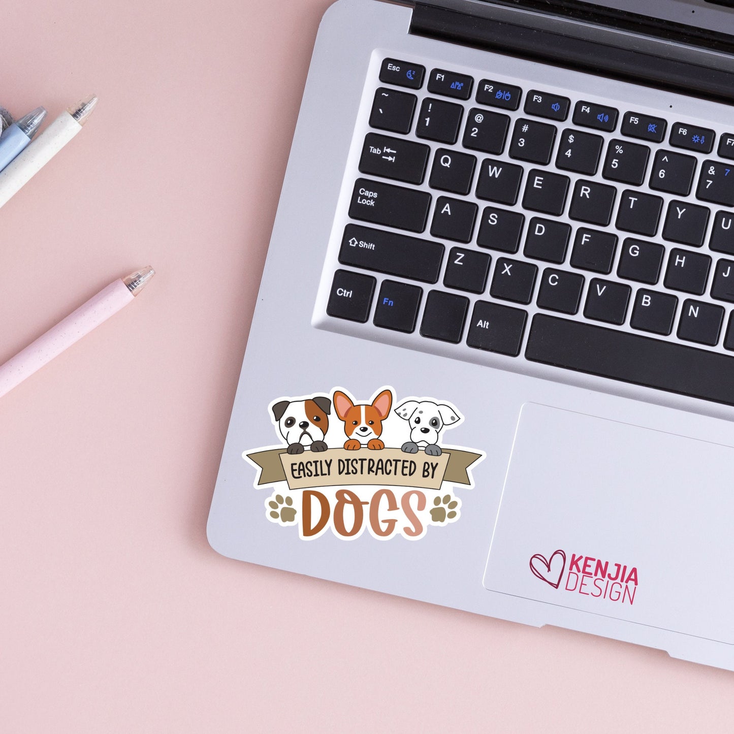 Cute Funny Dog Mom Stickers  / Easily Distracted by dogs Decals / Gift for Dog Lovers, Rescue Dog / Kawaii Kindle Stickers