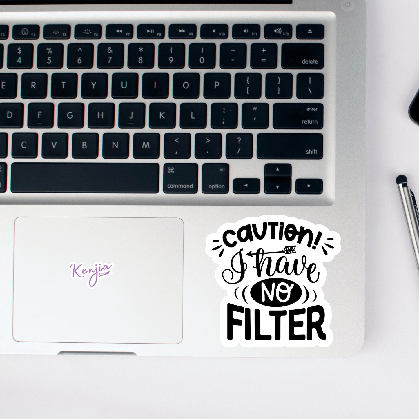 Caution I Have No Filter Sarcastic Sticker, Waterproof and Dishwasher Safe  Handmade cute Vinyl Sticker for gift, planner, book and laptop