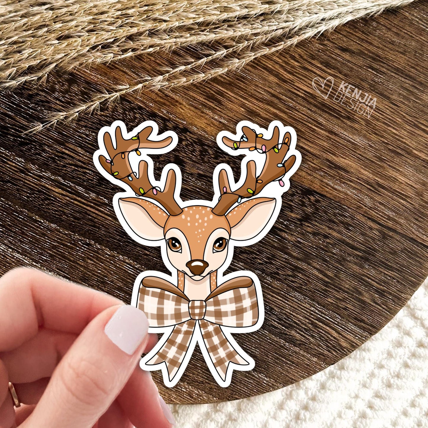 Cute Christmas Reindeer Stickers / Holidays Decor / Holiday Season Decals for Christmas Tree / Tis the Season / Kindle Stickers