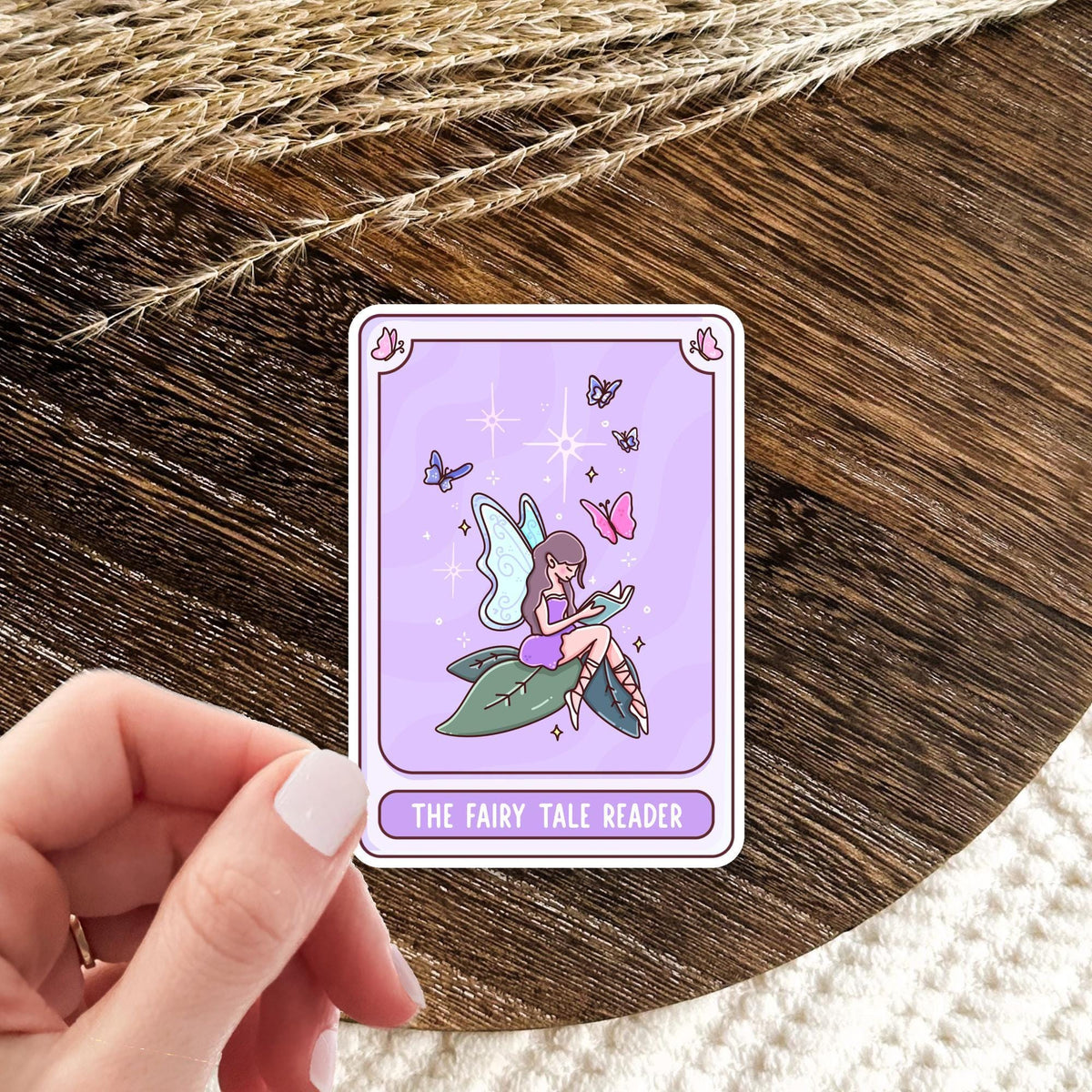 Fairy Tale Reader Tarot Card Sticker / Bookish Fantasy Gift / Book Lover / Magical Witchy Decal / Spooky Gift for Her / Dark Academia
