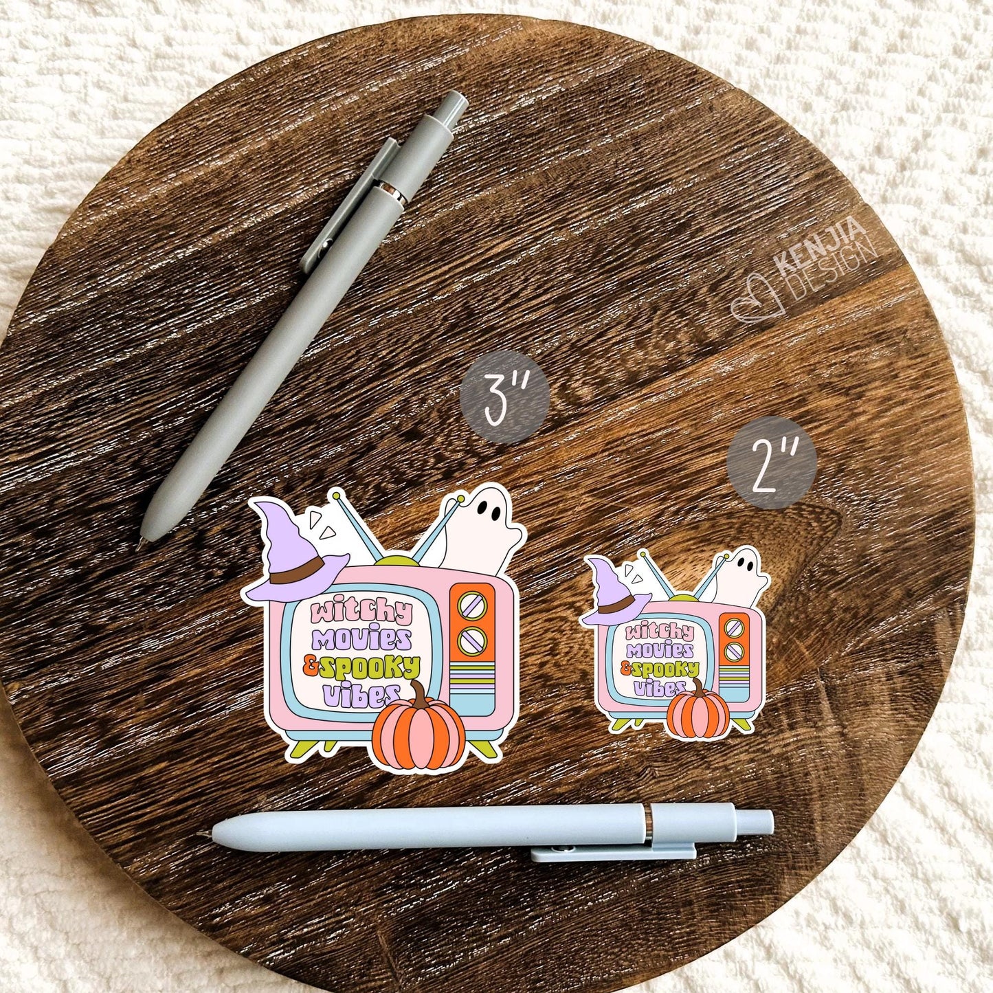 Witchy Movies and Spooky Vibes Stickers / Ghost Sticker / Autumn & Fall Pumpkin Stickers / Halloween Stickers / TV Show
