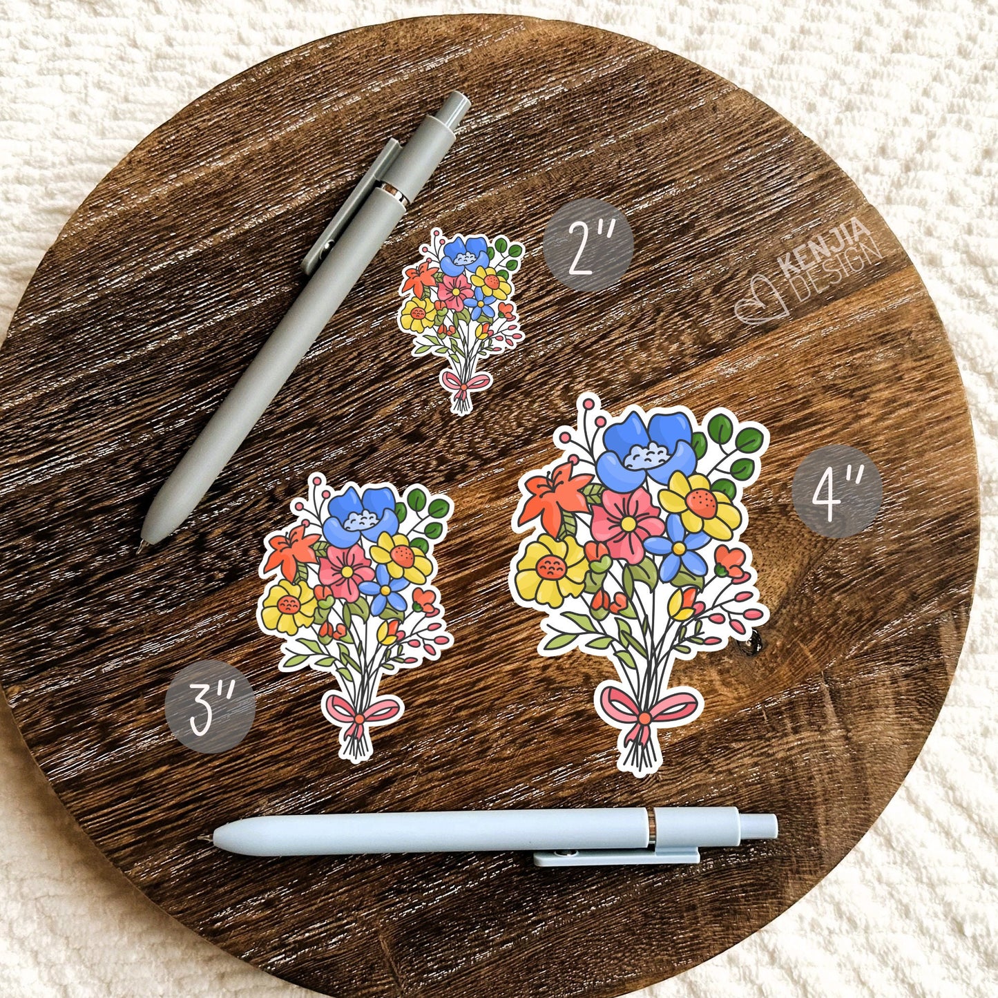 Flowers Stickers  / Flower Bouquet Sticker / Wildflowers Floral Bunch / Wild Flower Lover Gift / Laptop, Planner, Kindle Stickers