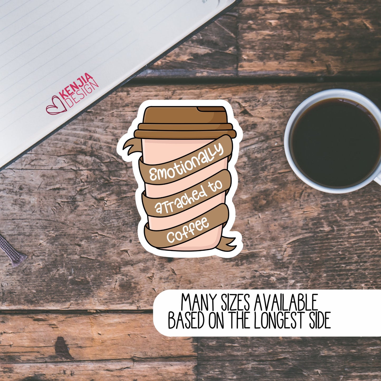 Emotional Support Coffee Stickers and Fridge Magnets, Coffee Lover addict Girl Gift, Caffeine Queen Decor, Coffee mom and nurses for Jars