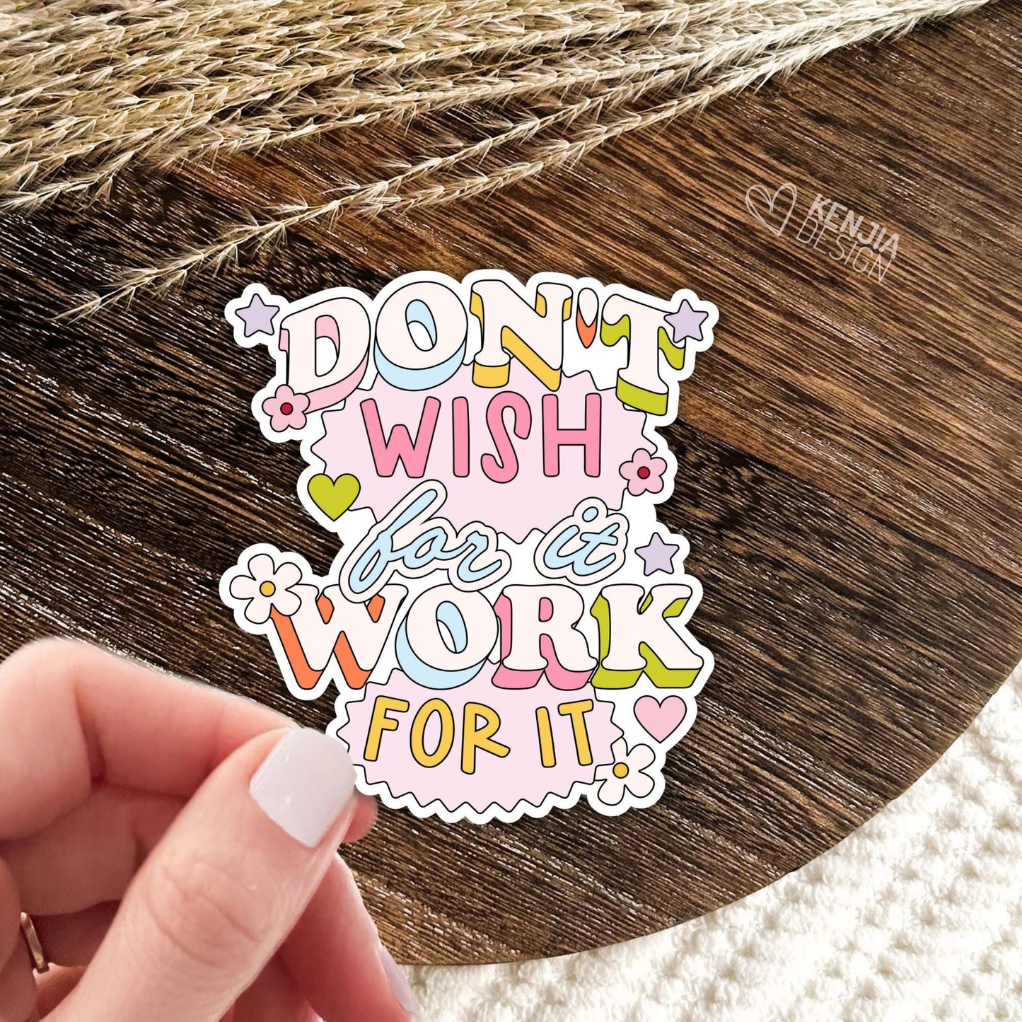 Don't Wish For It Work For It Stickers / Workout Stickers / Fitness Motivational Gym / Business Inspirational Laptop & Kindle Stickers