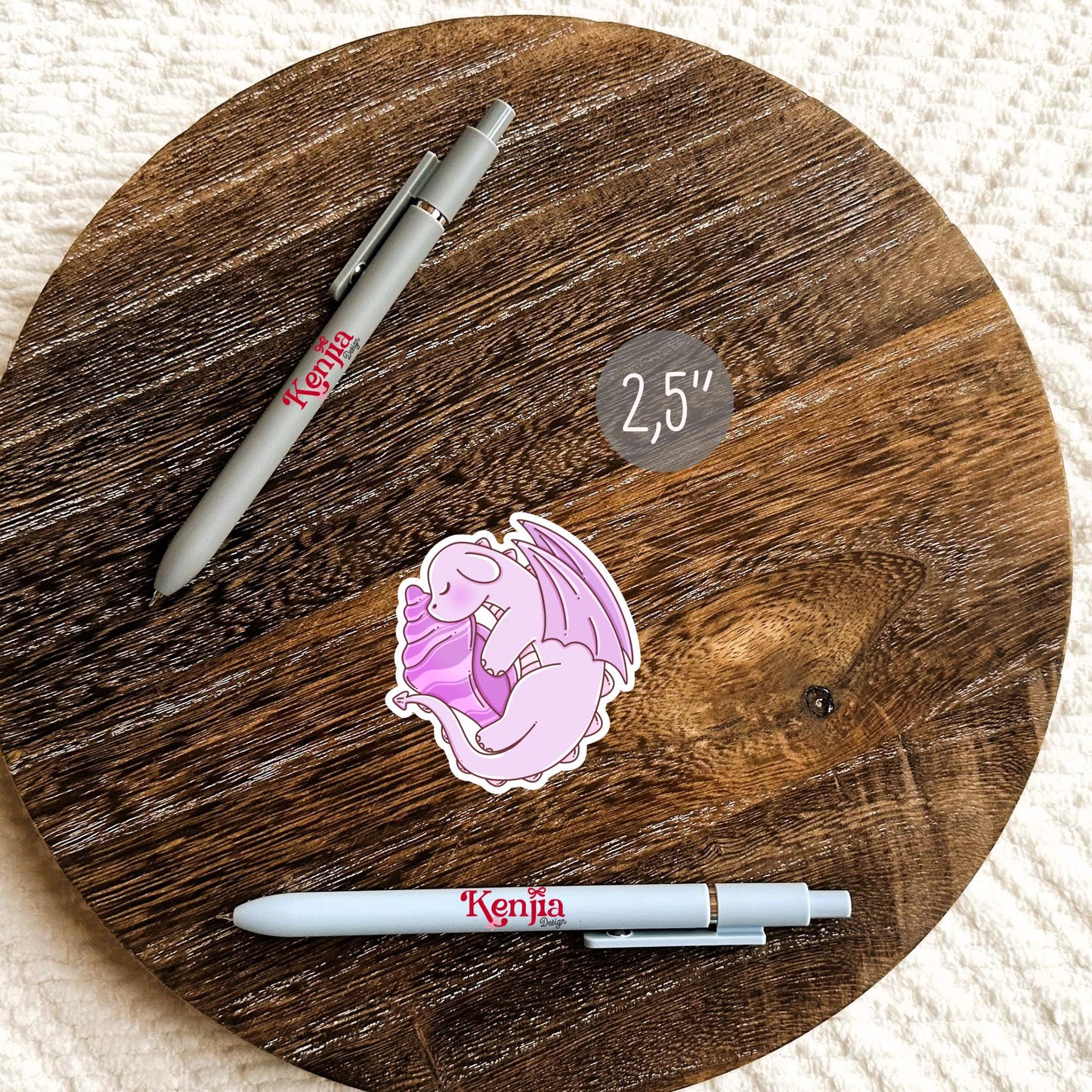 Cute Purple Dragon Sticker / Baby Dragon Lover Gift / Bookish sticker / Fantasy Readers / Summer Seashell / Beach Vibe / Coastal Sea Life
