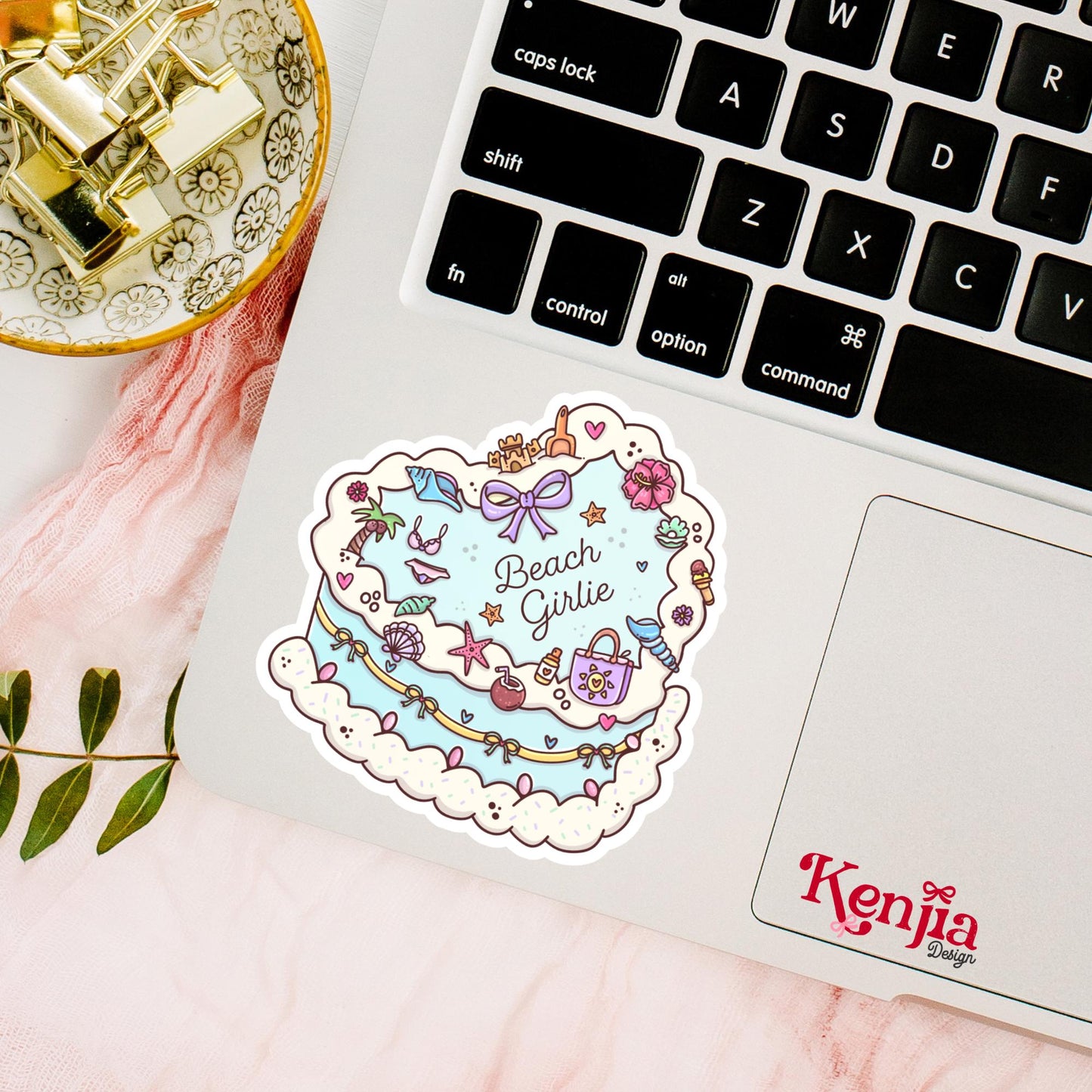 Beach Girlie / Coquette Summer Aesthetic / Tropical Sticker / Coastal / Vacation Vibes / Beach Lover Gift / Cruise Life