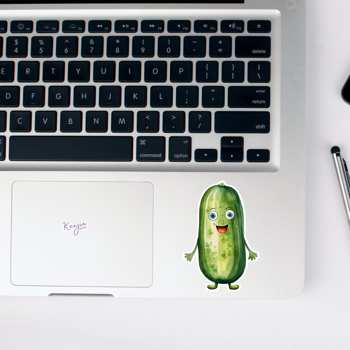 Cute handmade Pickle Sticker and Magnet, Watercolor Style, Waterproof Vinyl for gift, planner, book, laptop stickers