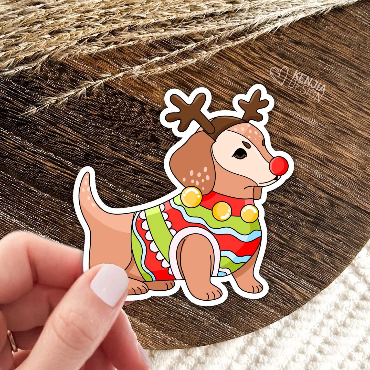 Christmas Dog Stickers / Dog Lover Gift / Cute Puppy Holiday Season Decals for Christmas Tree / Tis the Season / Kindle Stickers