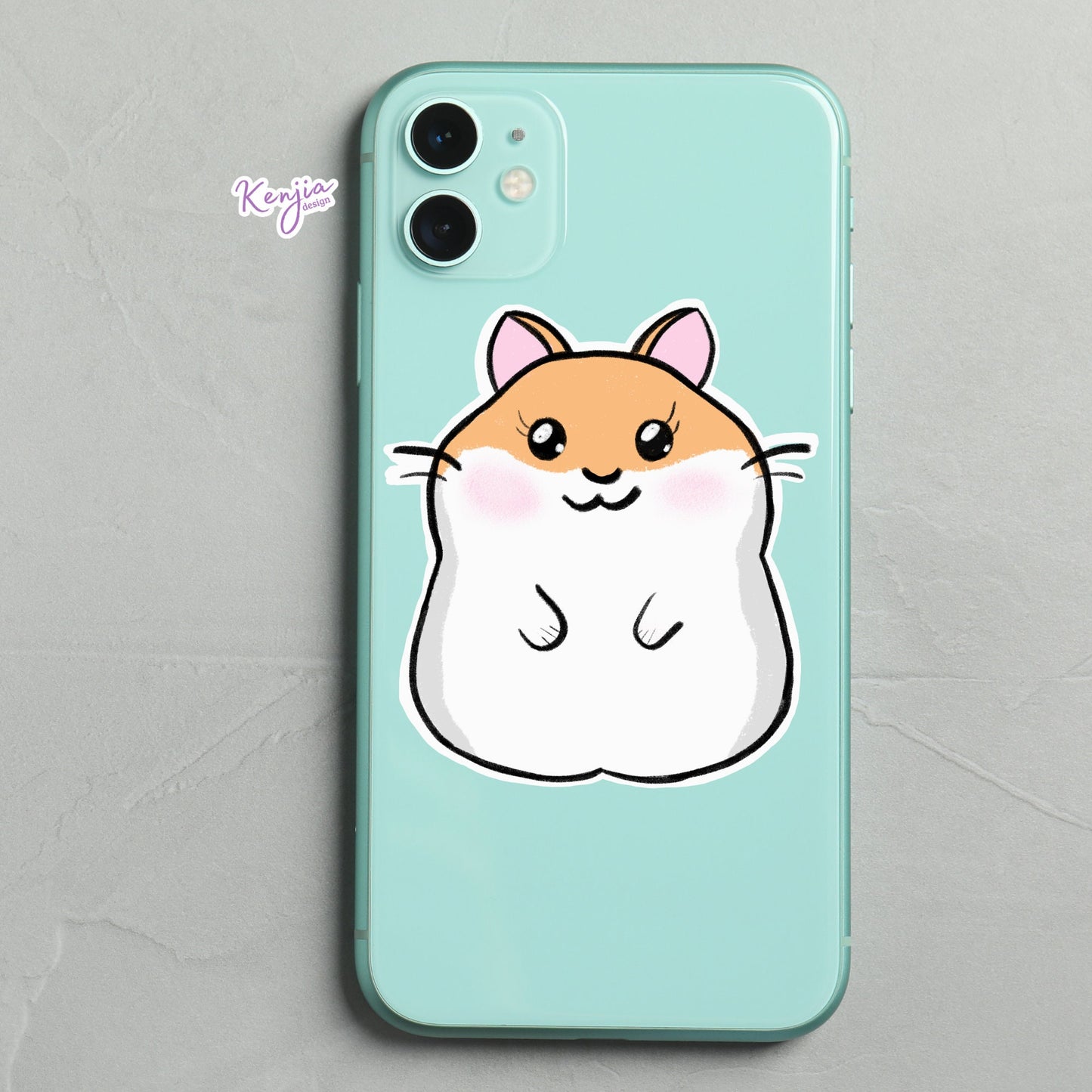 Cute handmade Happy Kawaii Hamster Sticker and Magnet with hand draw effect, Waterproof Sticker for gift, planner, book, laptop stickers