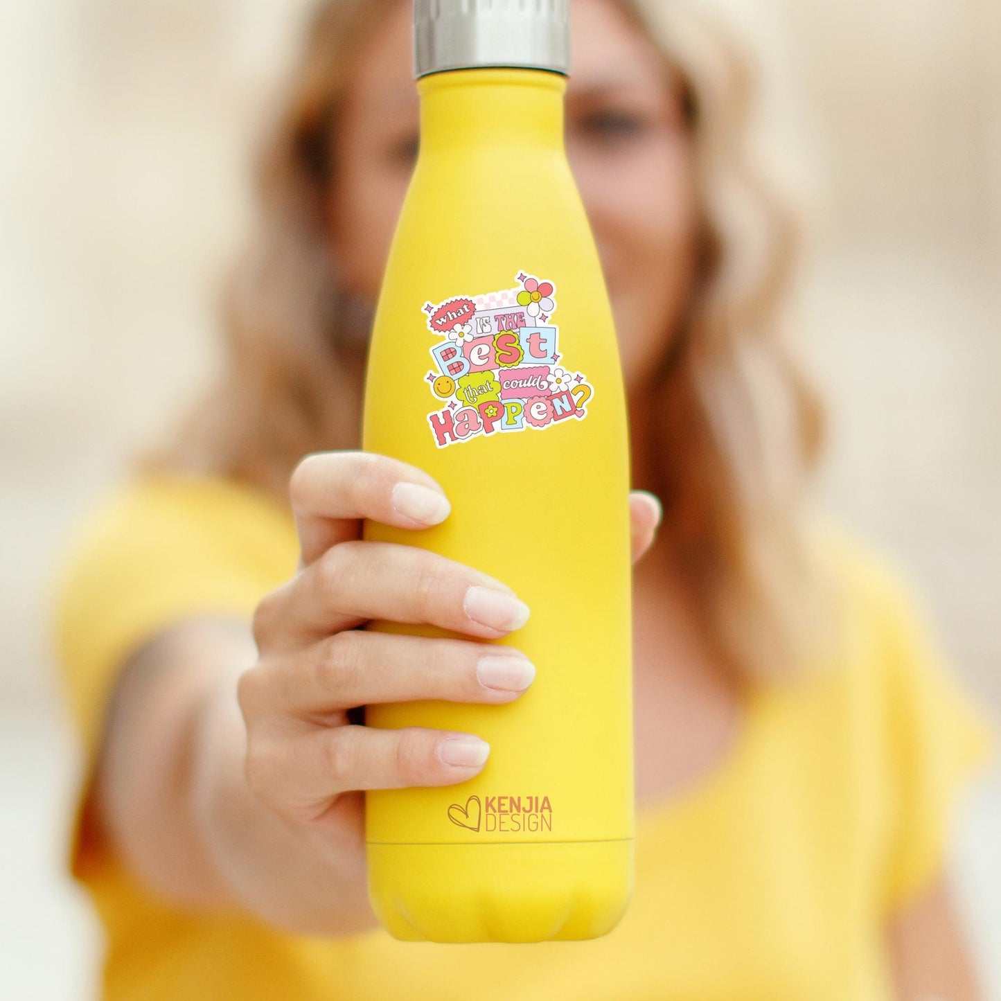 What Is The Best That Could Happen Stickers / Motivational Quote / Aesthetic Stickers / Uplifting Affirmation Laptop & Kindle Stickers