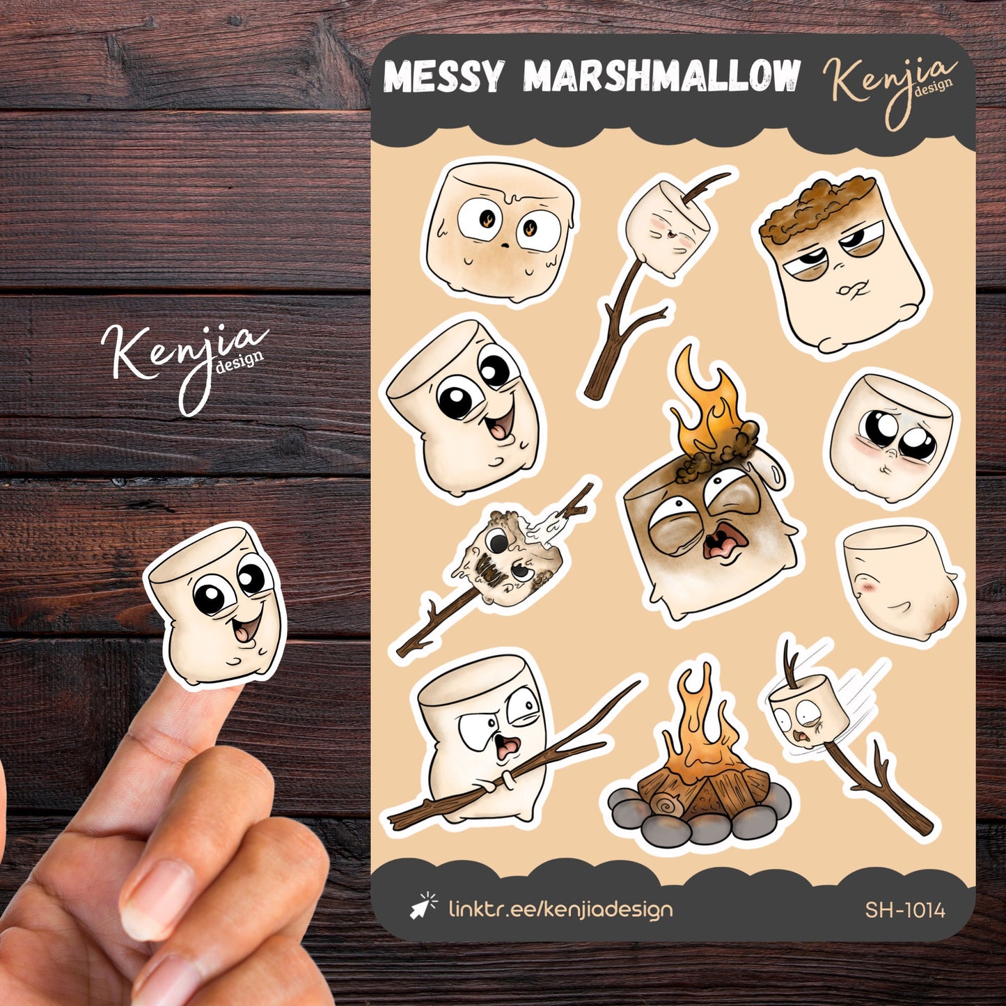 Cute Messy Marshmallow Kawaii Sticker Sheet For Stationary, Planner, Deco, Kindle, Mirror Stickers, journal and journaling stickers