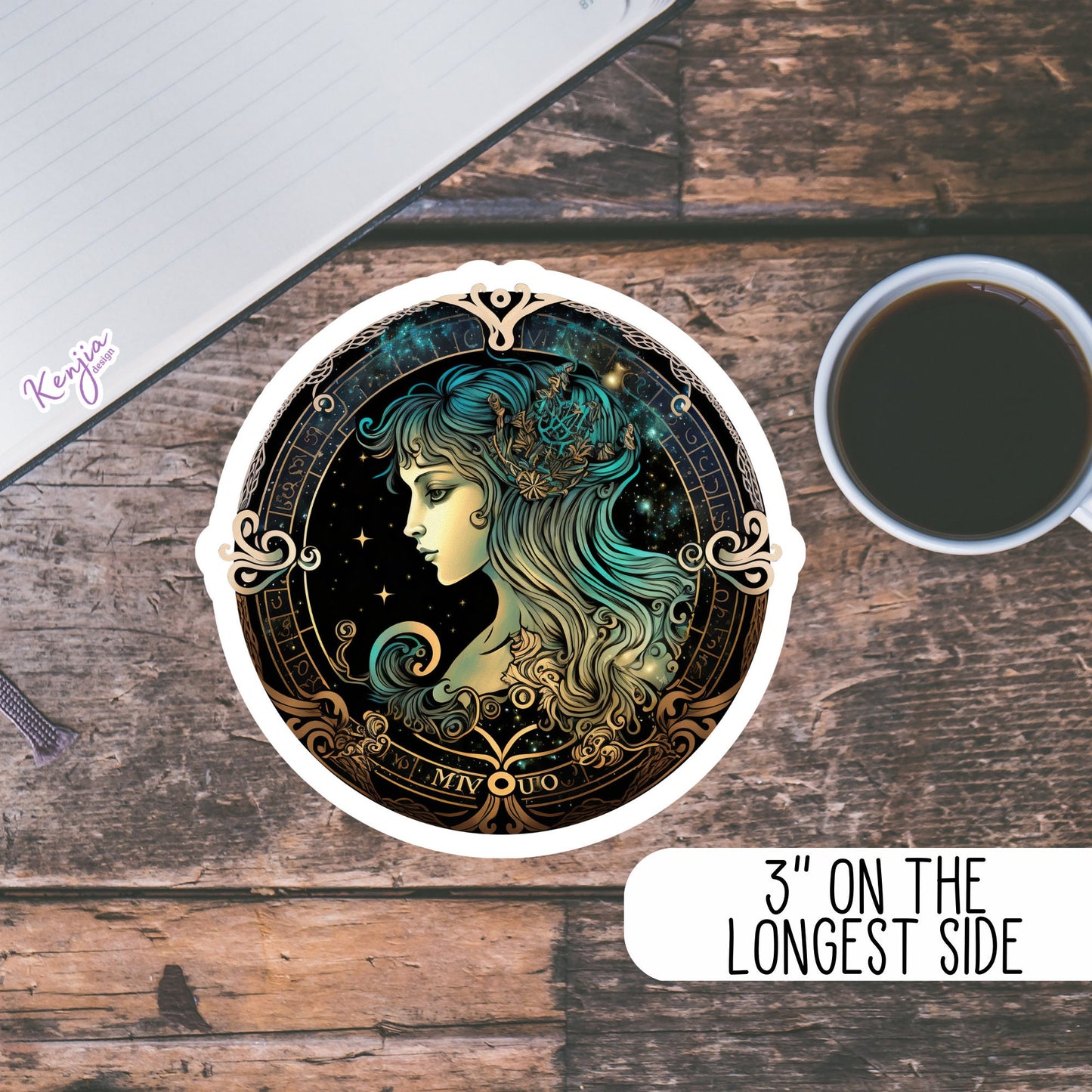 Astrology Zodiac Virgo Sign Sticker and Magnet, Waterproof Handmade cute Vinyl Sticker gift, planner, bumper, laptop stickers