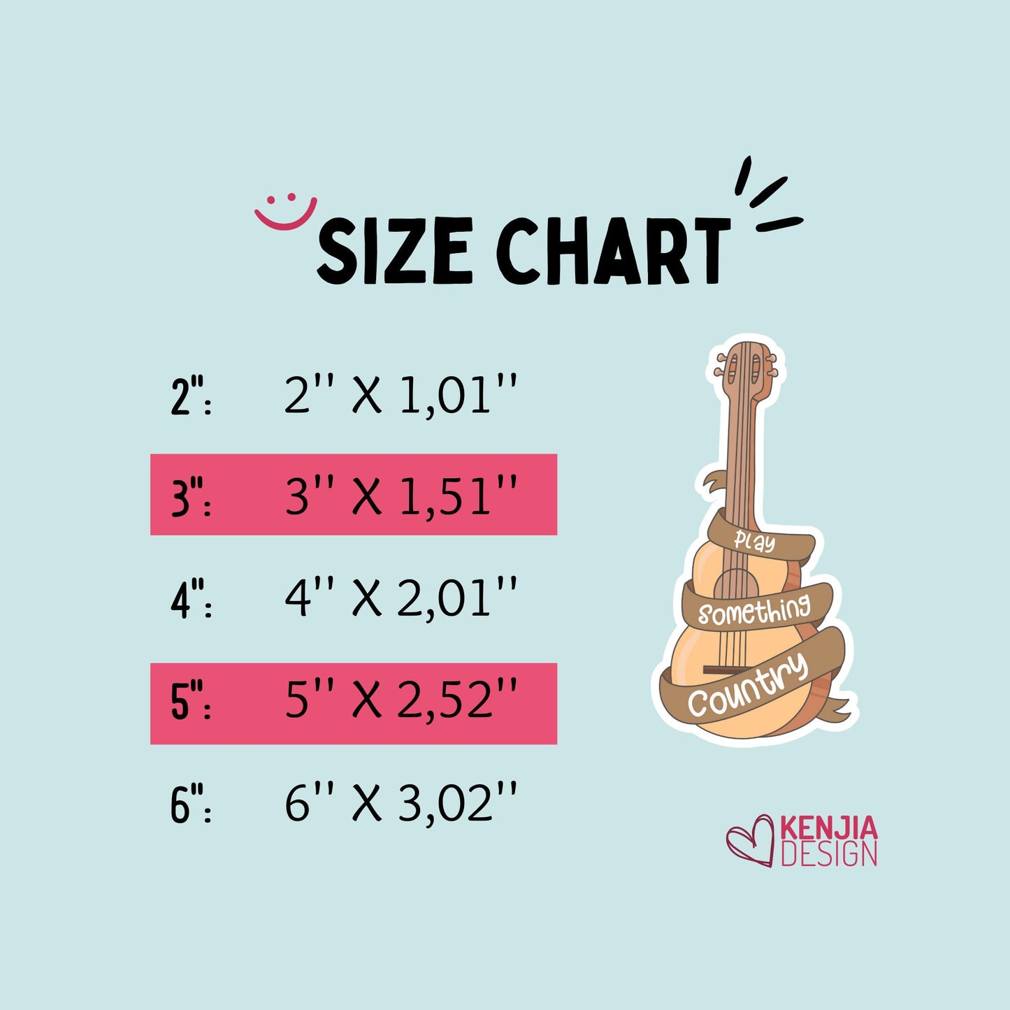 Cute Guitar Play Something Country Stickers and Fridge Magnets, Country Music Lover Gift Western Decor, Kindle, Planner, Sheet Music Book