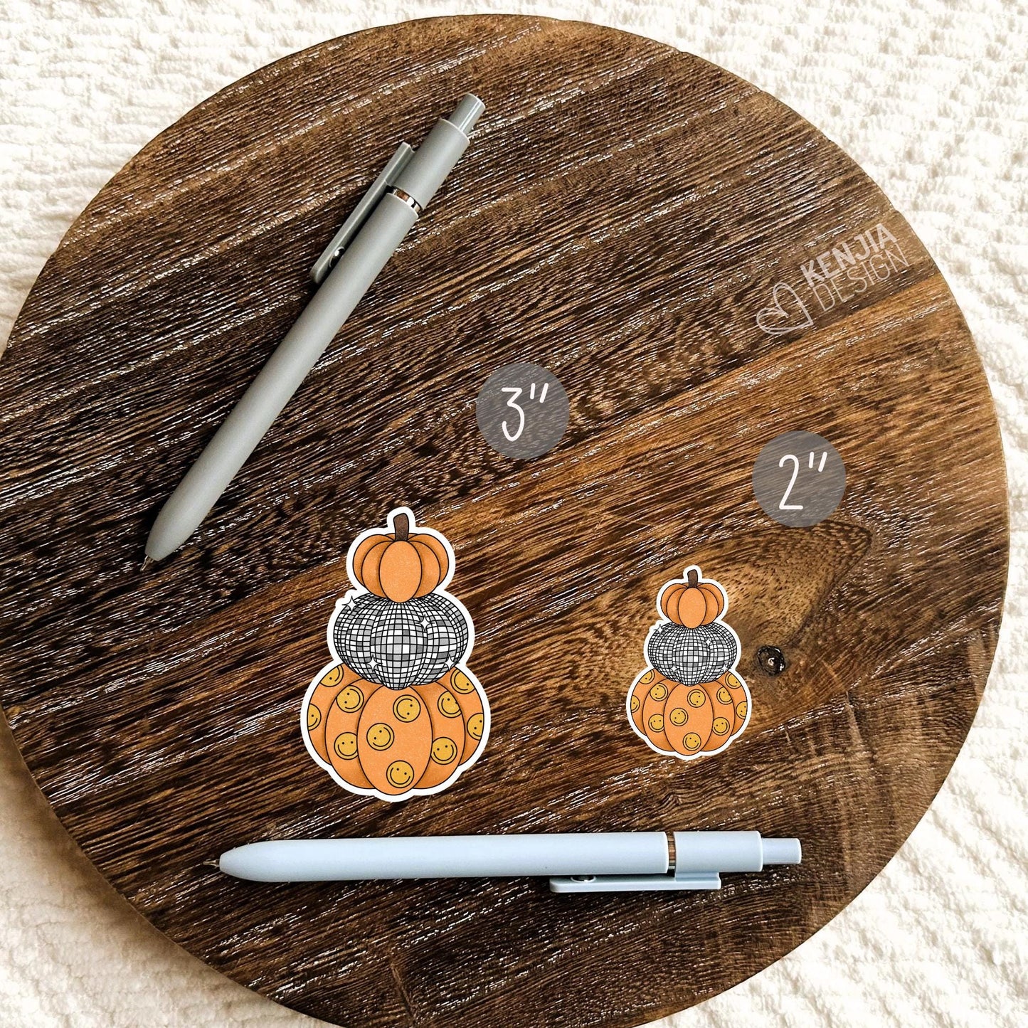 Disco Pumpkins Sticker / Groovy Pumpkin Sticker / Retro Halloween Pumpkin / Cute Smiley Face / Laptop & Kindle Stickers
