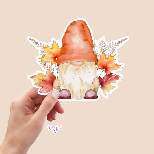 Cute Funny Fall Halloween Gnome Stickers and Fridge Magnets for Planner, Hydroflask, MacBook Computer, Luggage, Party, Best Friend Gift