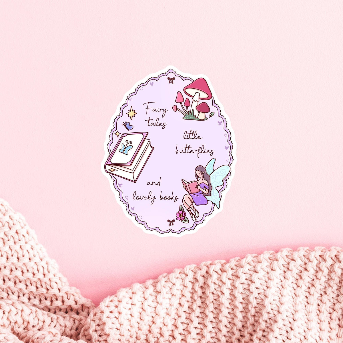 Fairy Tale Bookish Frame Sticker / Fantasy Reader Gift / Book Lover Decal / Witchy Aesthetic / Dark Academia / Magical Bibliophile