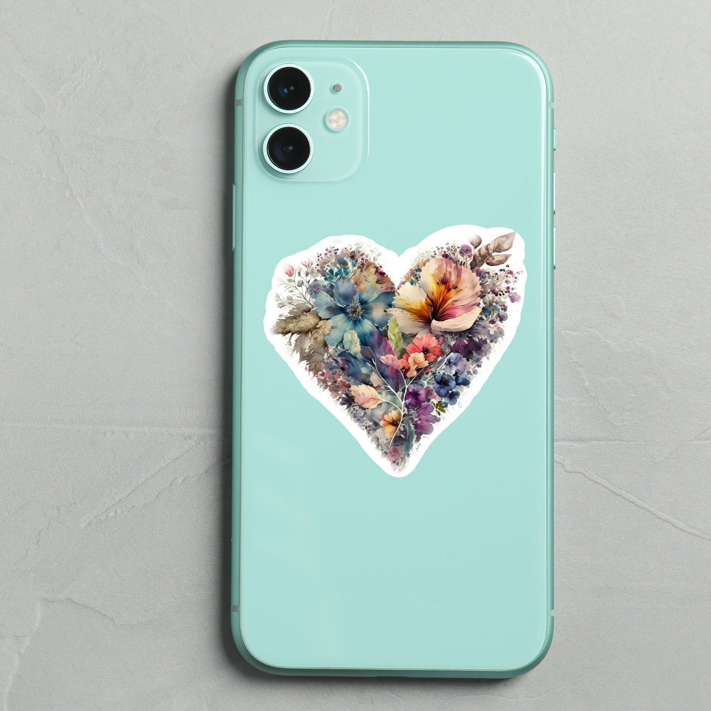 Beautiful Vintage Floral Heart, Waterproof and Dishwasher Safe Handmade cute Vinyl Sticker for gift, planner, book and laptop stickers