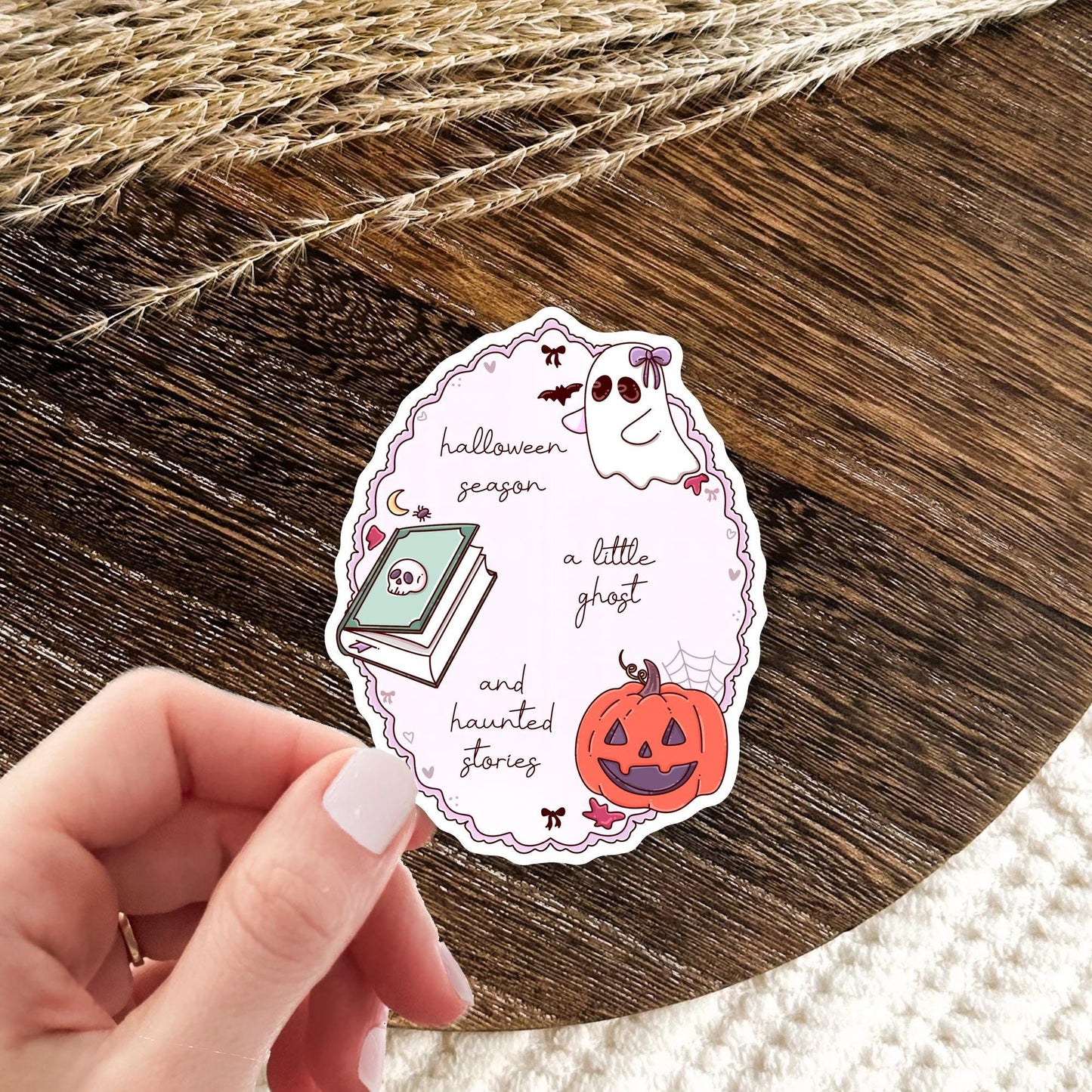 Halloween Frame Sticker / Spooky Gift / Gothic Decal / Witchy Aesthetic / Cute Seasonal Decor / Trick or Treat / Scrapbook Lover / Fall