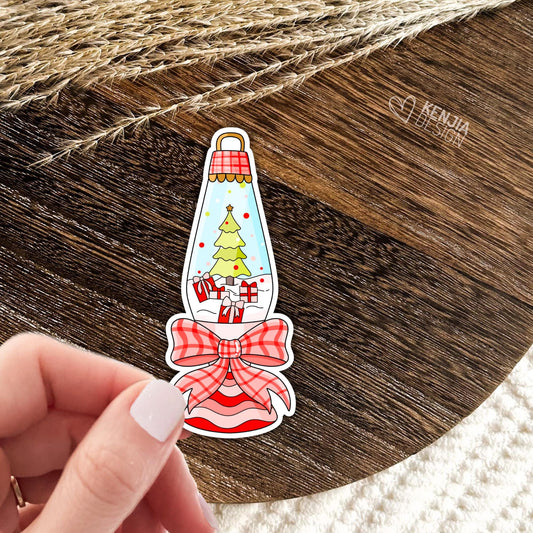 Christmas Lava Lamp Stickers / Winter Bow stickers / Holidays Stickers / Xmas Retro Gift / Christmas tree / Laptop & Kindle Stickers