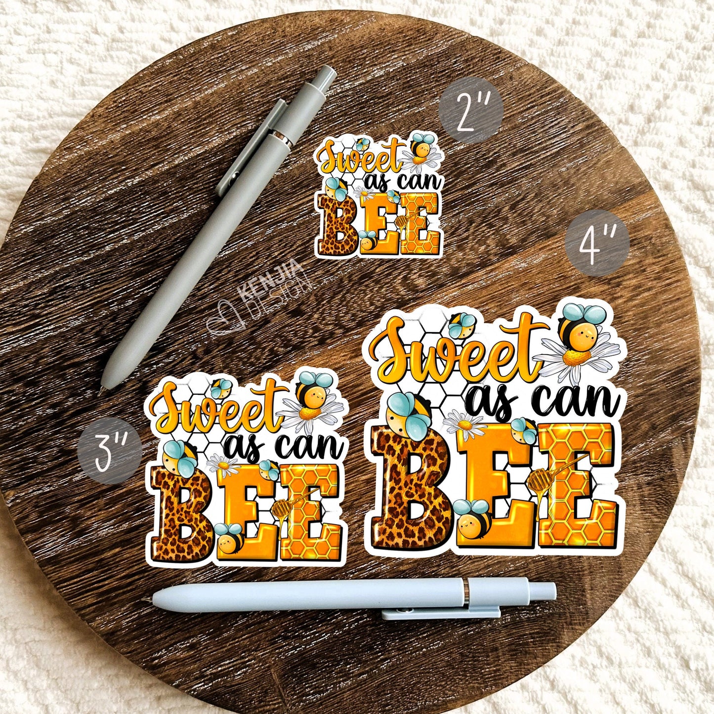 Sweet As Can Bee Stickers  / Western Bee / Bumble Bee / Cute Honey Bee / Honeycomb Decals for Laptop, Kindle, Planner, Water Bottle