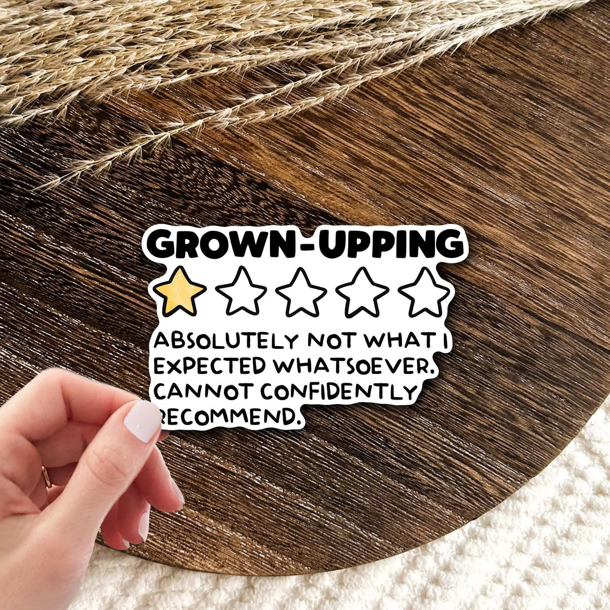 Adulting One Star Review Sticker / Funny Gag Gift / Grown Up Humor / Laptop Decal / Sarcastic Present for Her / Water Bottle Fun Idea
