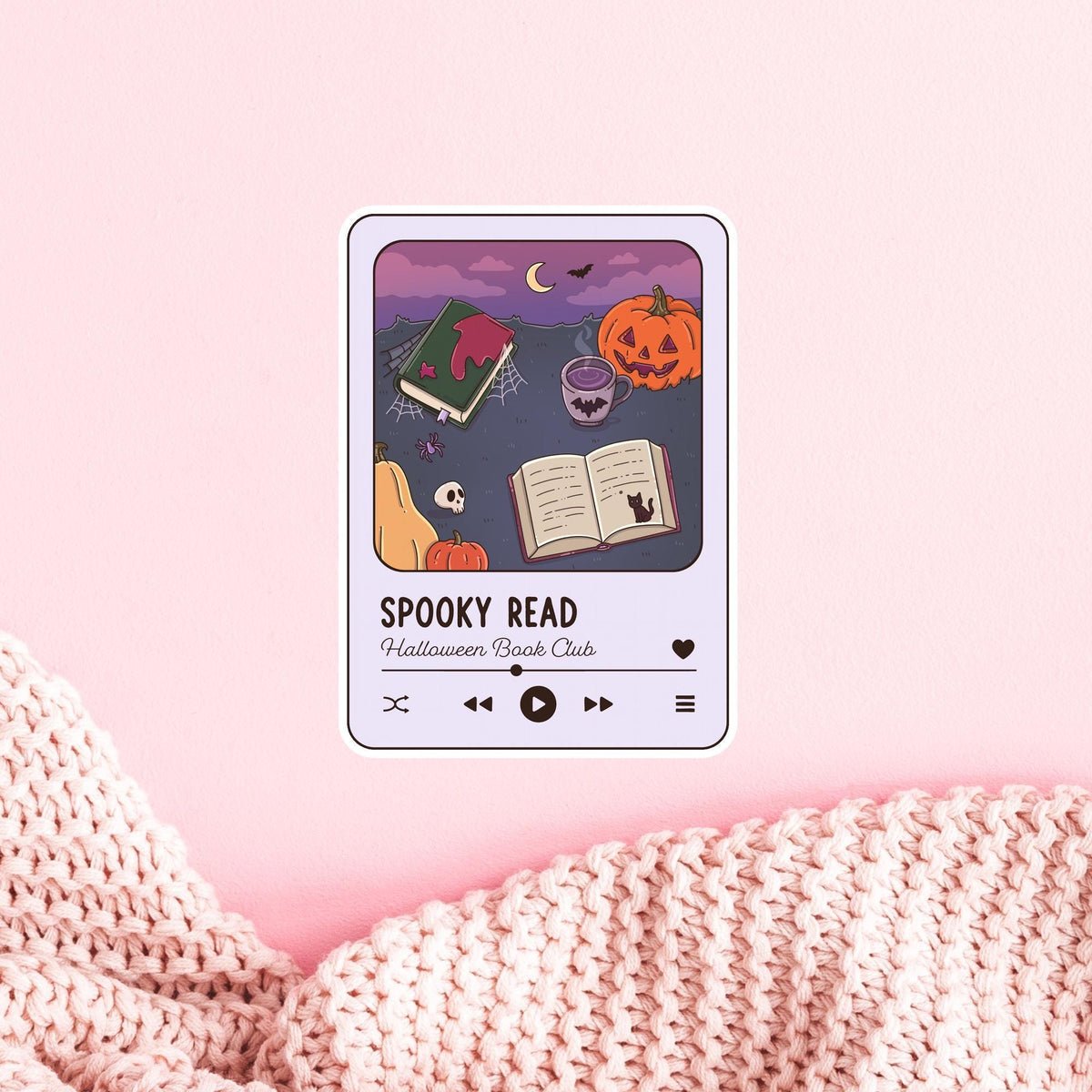 Halloween Book Club Sticker / Spooky Bookish Gift / Reader Decal / Witchy Aesthetic / Dark Academia / Cozy Planner Lover / Cute Fall