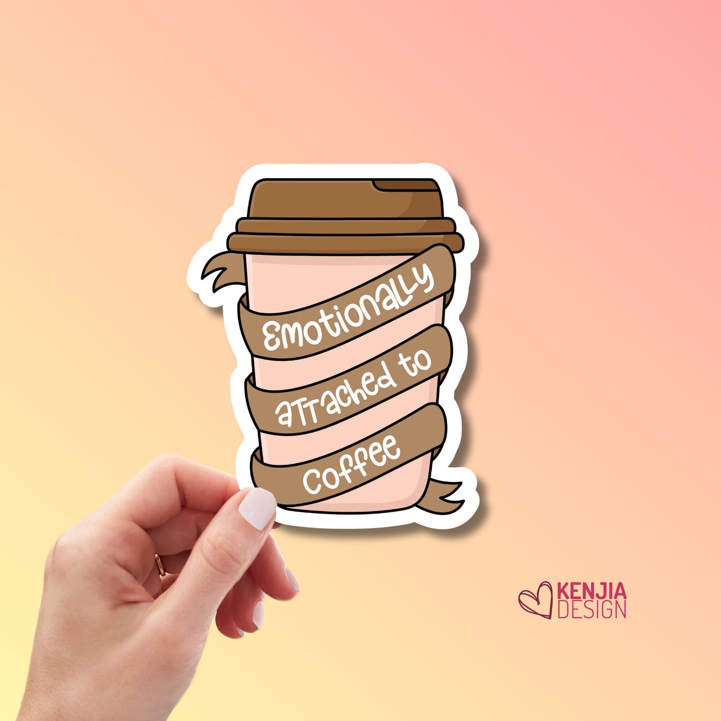 Emotional Support Coffee Stickers and Fridge Magnets, Coffee Lover addict Girl Gift, Caffeine Queen Decor, Coffee mom and nurses for Jars