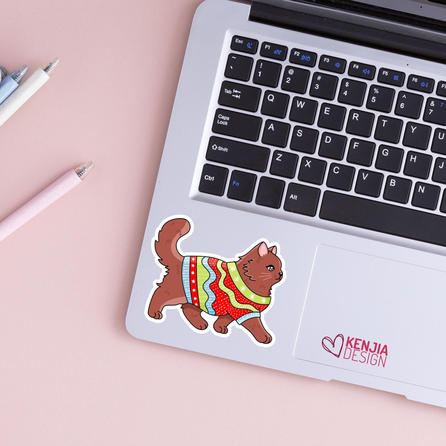 Christmas Cat Stickers / Cat Lover Gift / Cute Kitten Holiday Season Decals for Christmas Tree / Tis the Season / Kindle Stickers