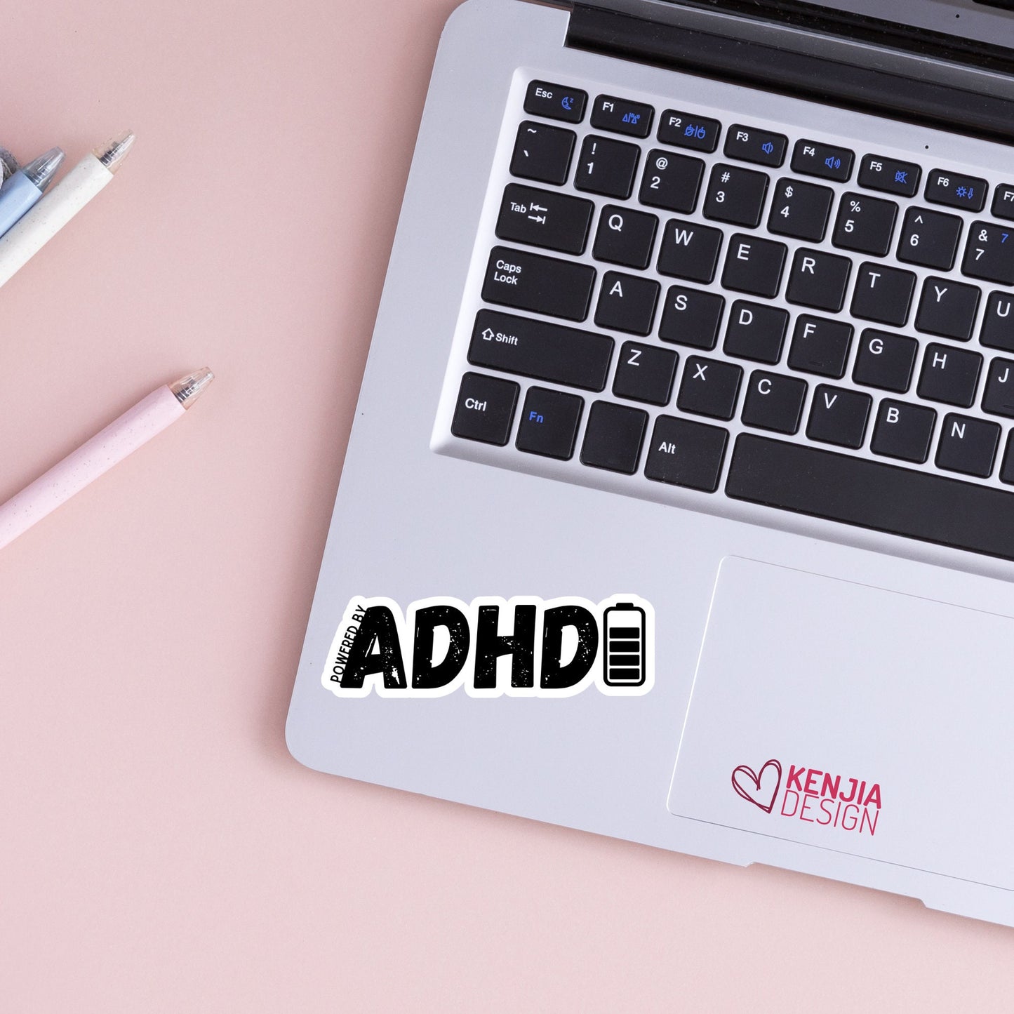 Funny ADHD Sticker / Cute Powered by ADHD Quote Stickers  / Positive ADHD Gifts / Neurodivergent Decals / Mental Health Matters