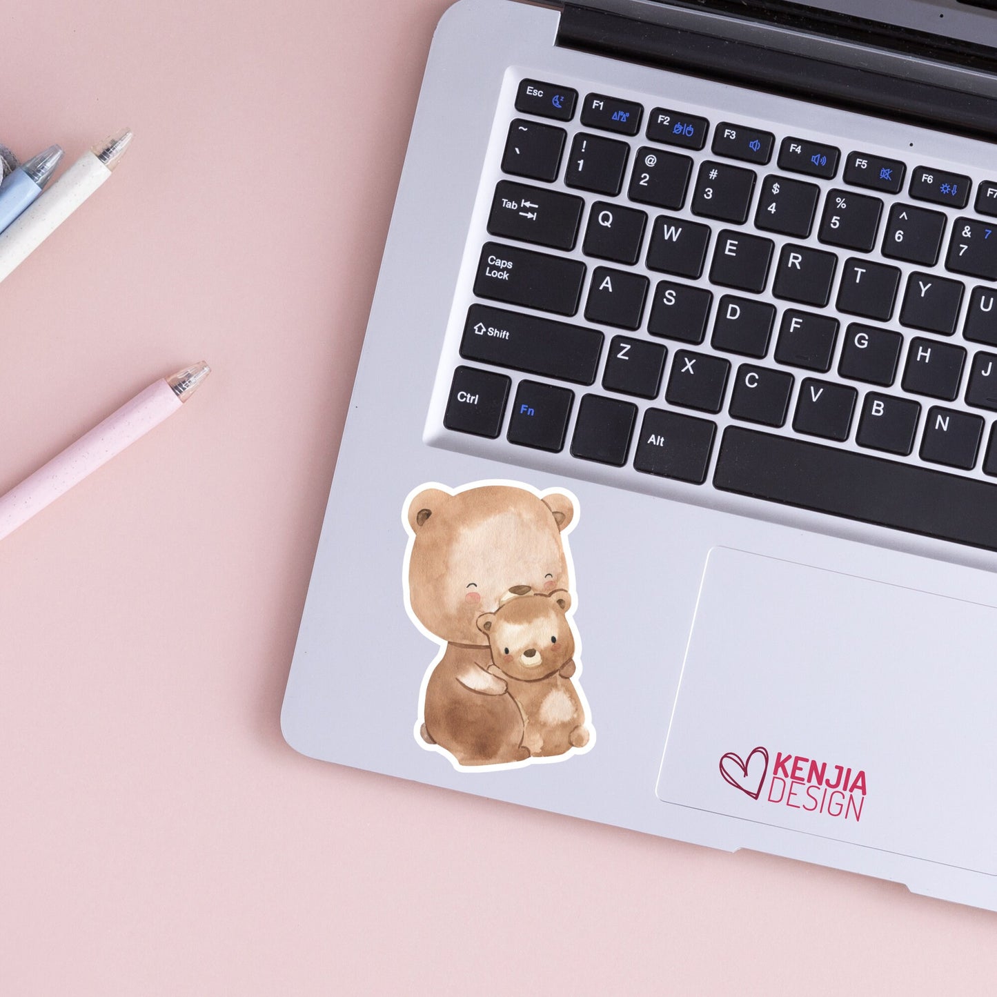 Woodland Stickers Baby Bear With Mom Animal Stickers  / Cute Watercolor Forest Baby Shower Gifts / Greenery Woodland Boy