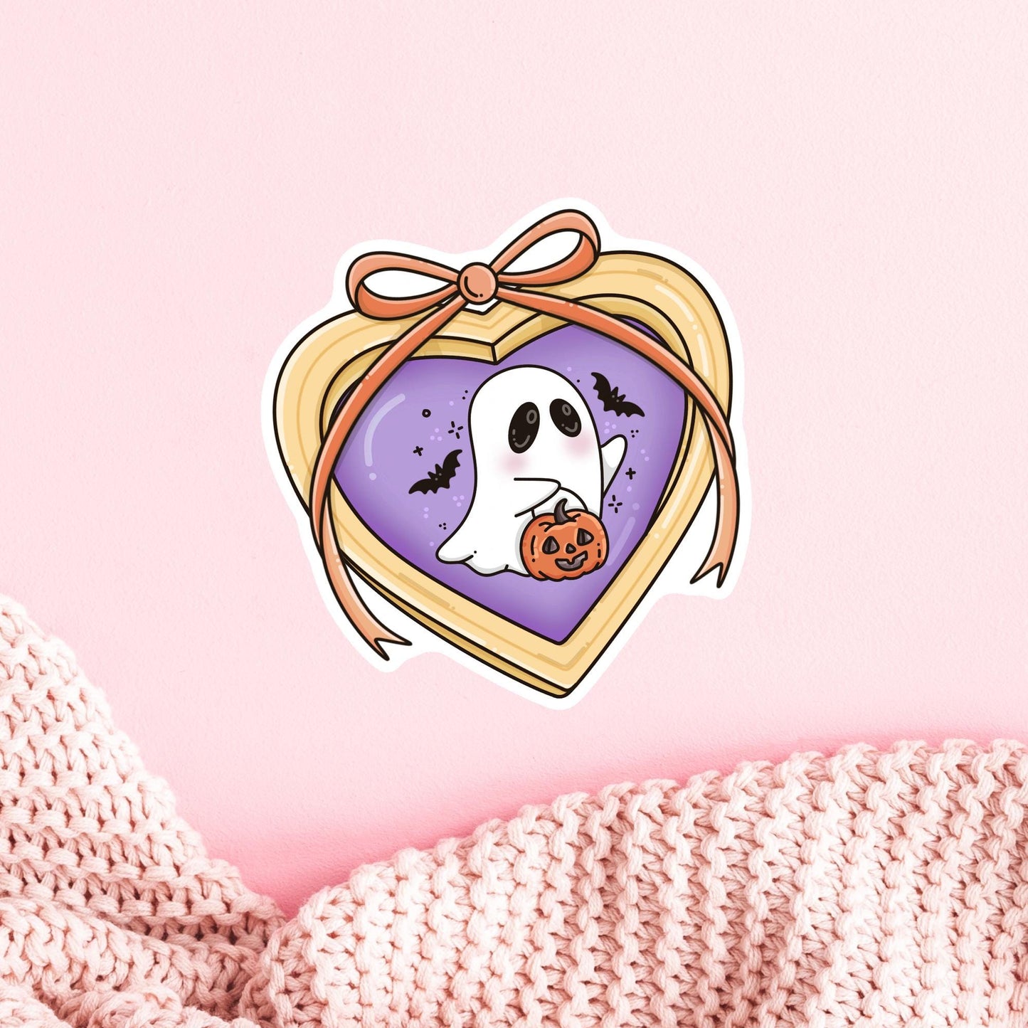 Halloween Locket Sticker / Spooky Gothic Decal / Witch Aesthetic Gift / October Vibes / Cute Bookish Present for Her / Dark Autumn