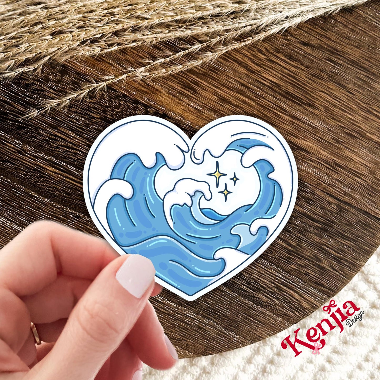 Ocean Wave Stickers / Coastal Sticker / Sea Lover Gift / Beach Sticker / Surfer Girl / Beachy Aesthetic / Summer Sticker / Mermaid