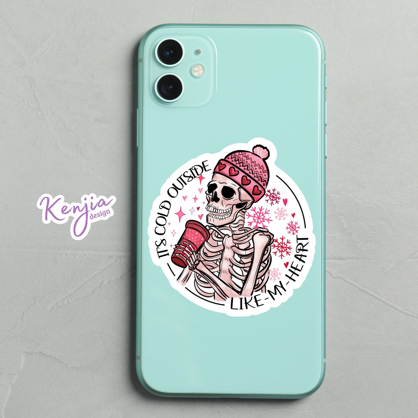 It's Cold Outside Like My Heart Stickers , Planner Stickers, Laptop Stickers, Refrigerator and Dishwasher Magnet