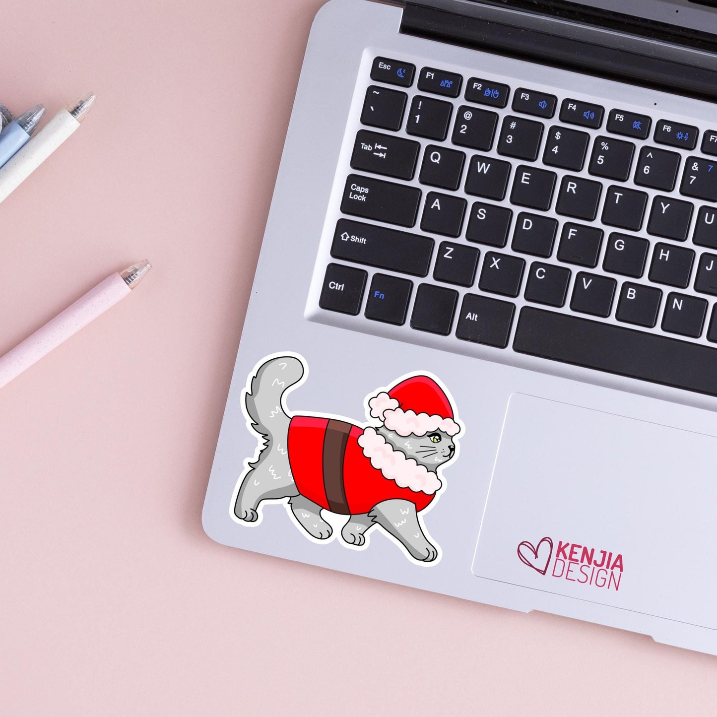 Christmas Cat Stickers / Cat Lover Gift / Cute Kitten Holiday Season Decals for Christmas Tree / Tis the Season / Kindle Stickers