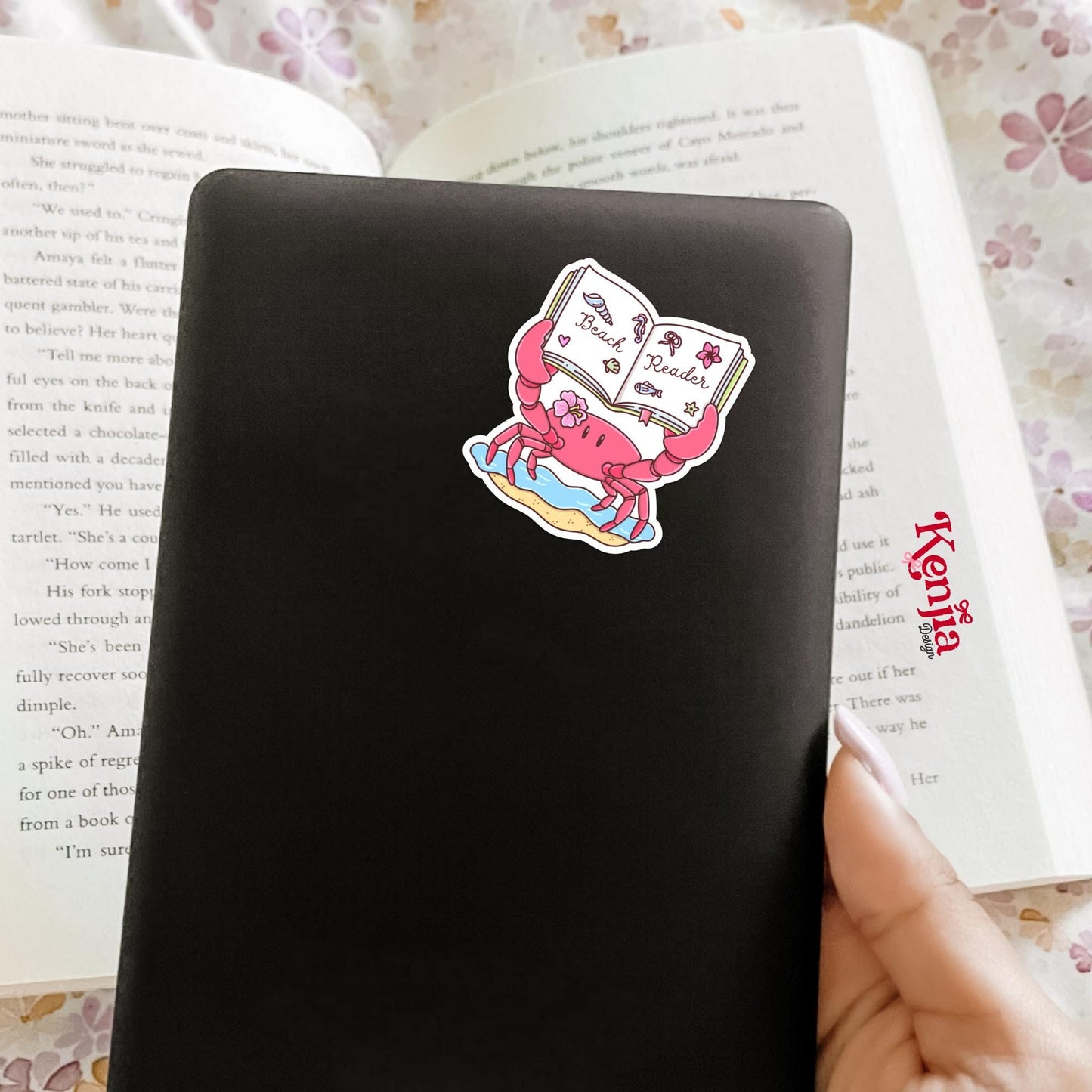 Beach Reader Crab Stickers / Book stickers / Summer Booktok / Kindle Stickers / Book Lover Gift / Bookish Merch