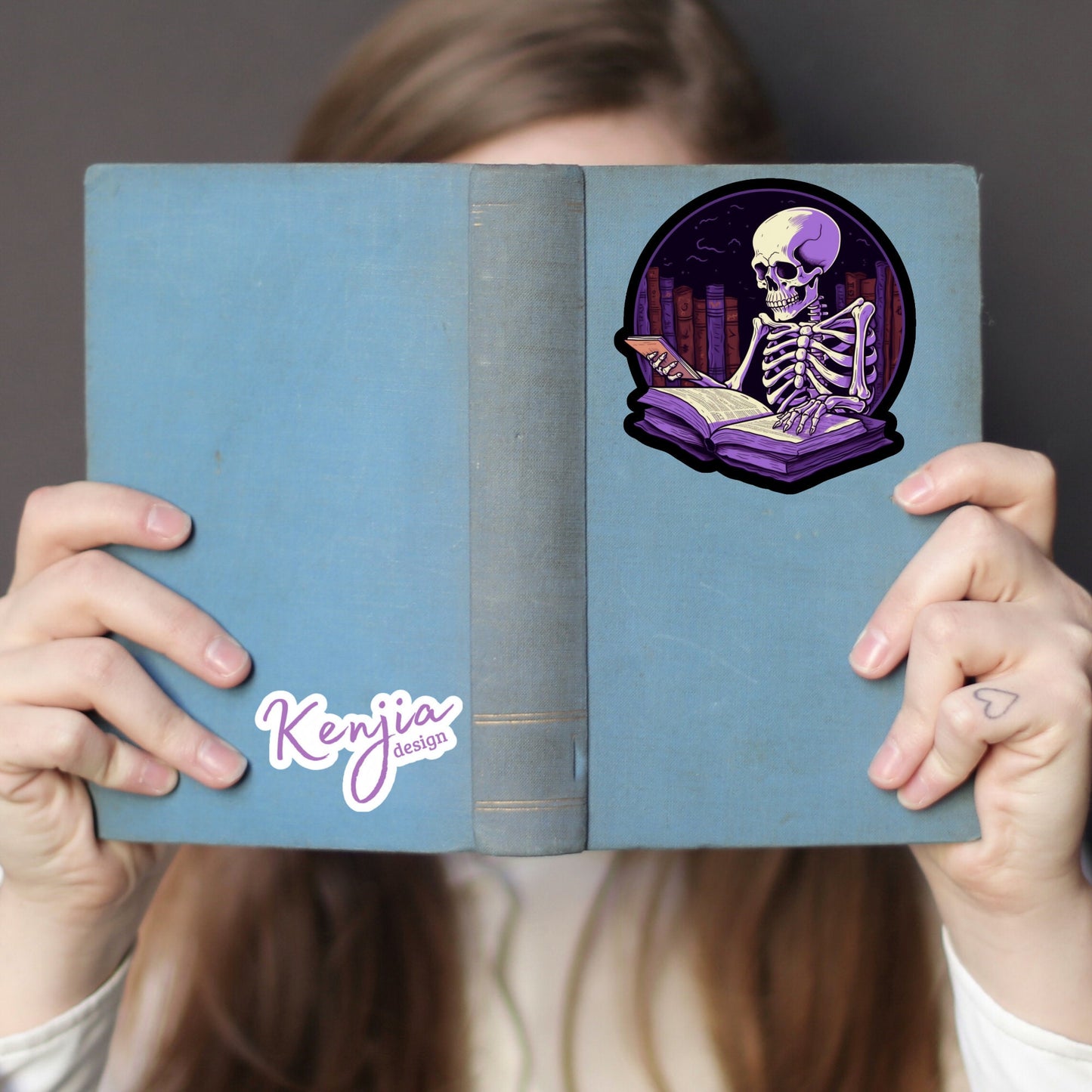 Reading Skeleton Stickers and Magnet, Waterproof Vinyl Sticker gift, planner, laptop, books, study, Bookish stickers, Bookish Merch Kindle